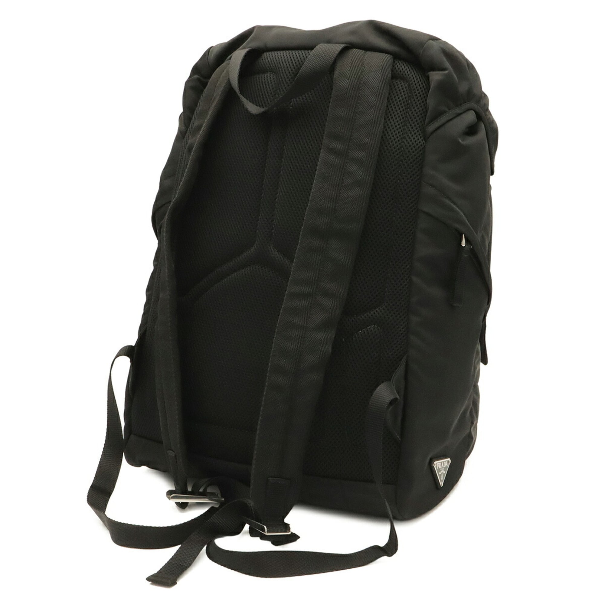 Prada Black Nero Nylon Leather Backpack Shoulder Bag (Pre-Owned)