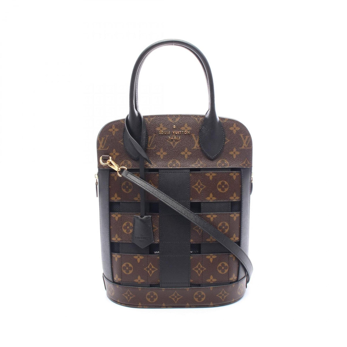 Louis Vuitton Black Brown Monogram Coated Canvas Handbag Tote Bag (Pre-Owned)