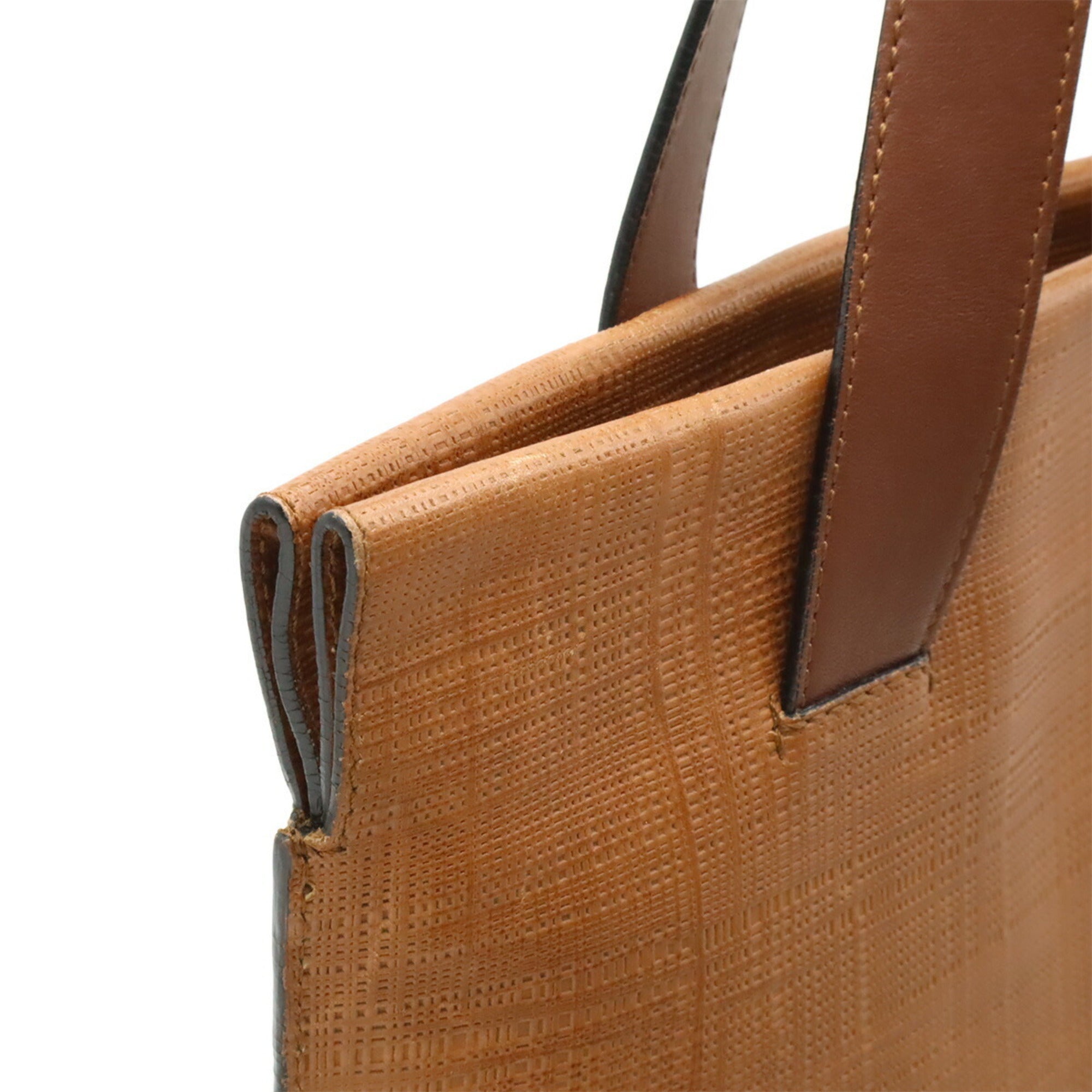 Loewe Linen Brown Leather Shoulder Bag Tote Bag (Pre-Owned)