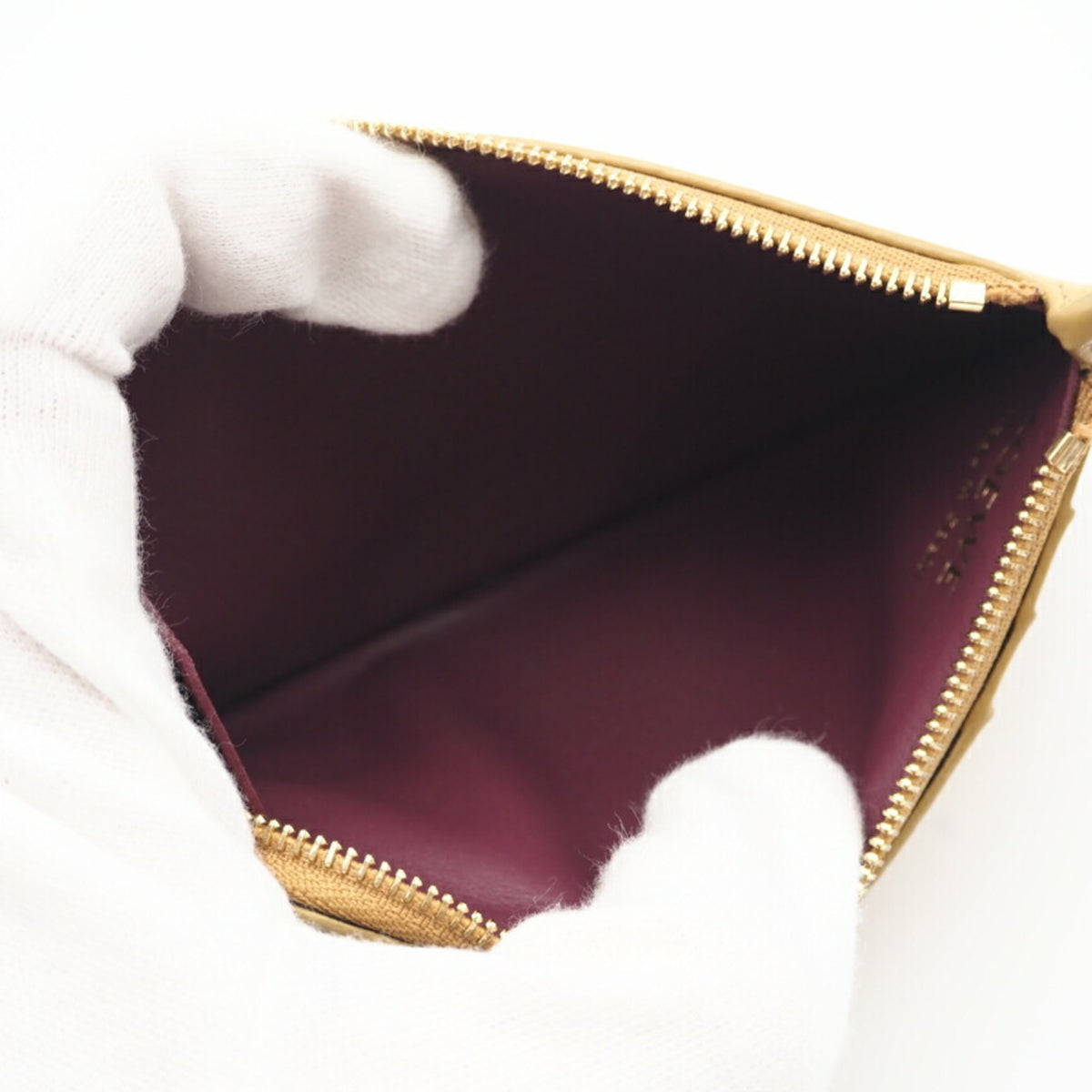Loewe Bordeaux Yellow Leather Coin Purse/Coin Case (Pre-Owned)