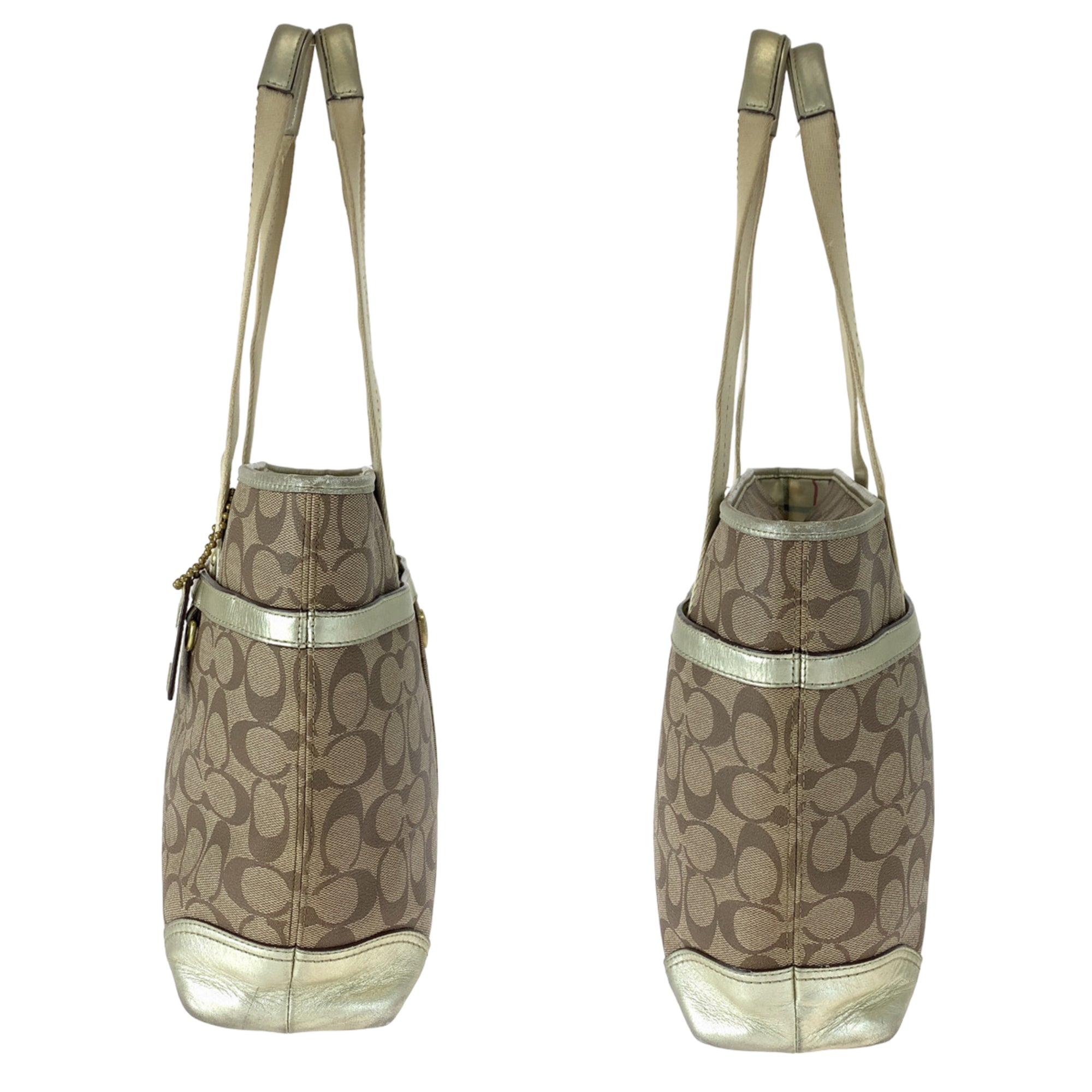 Coach Brown Pvc Shoulder Bag Tote Bag (Pre-Owned)