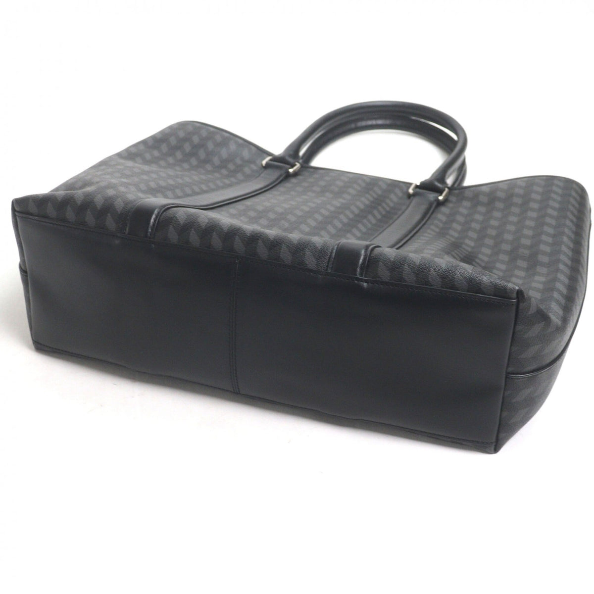 Coach Black Gray Leather Briefcase Shoulder Bag (Pre-Owned)