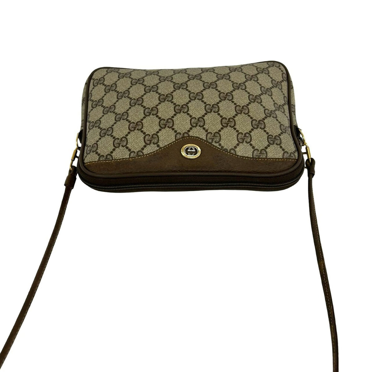 Gucci Brown Leather Pvc Pochette Shoulder Bag (Pre-Owned)