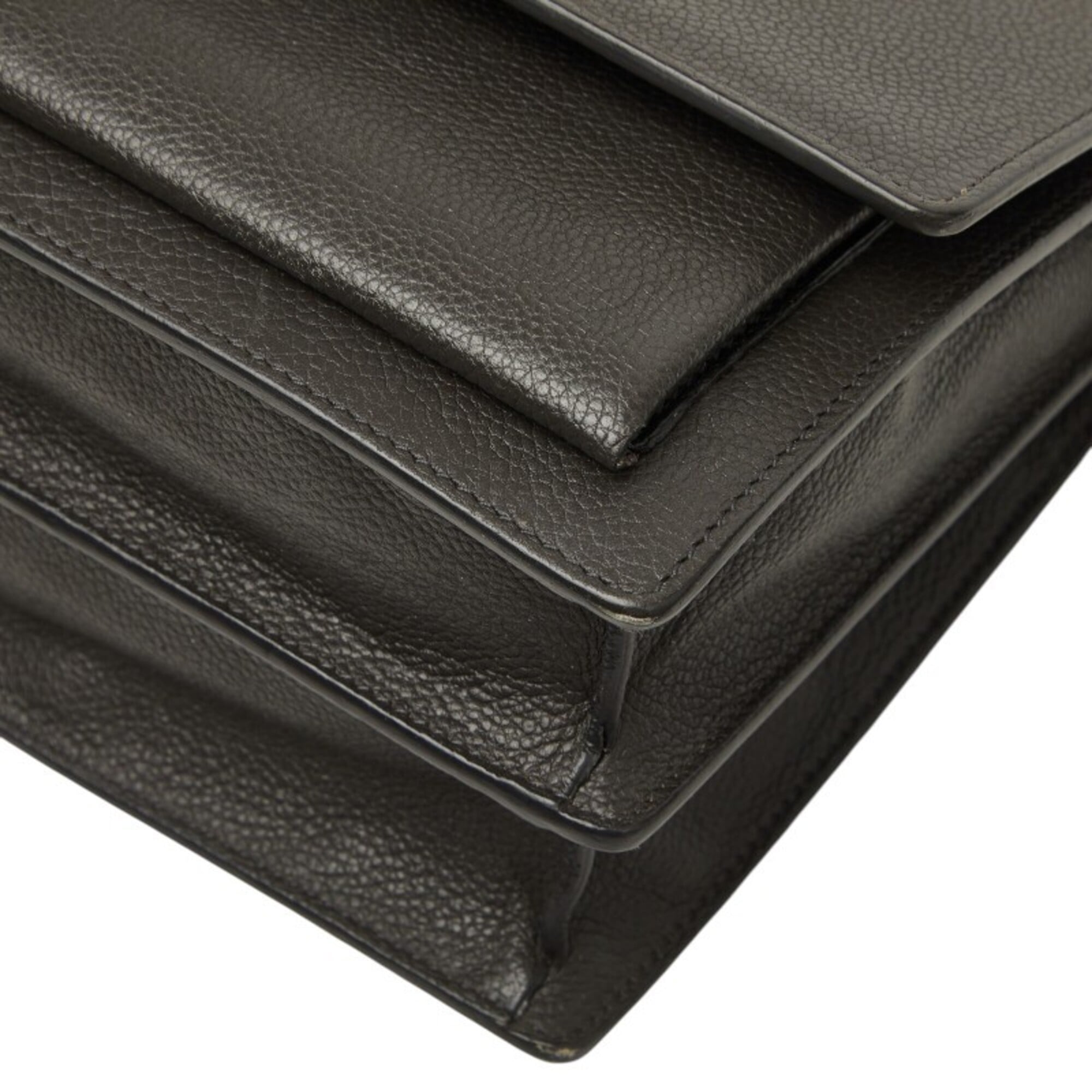Saint Laurent Gray Leather Shoulder Bag (Pre-Owned)