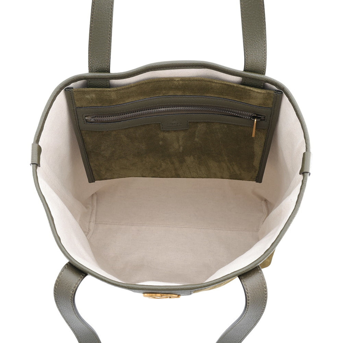 Gucci Ophidia Khaki Suede Handbag Tote Bag (Pre-Owned)