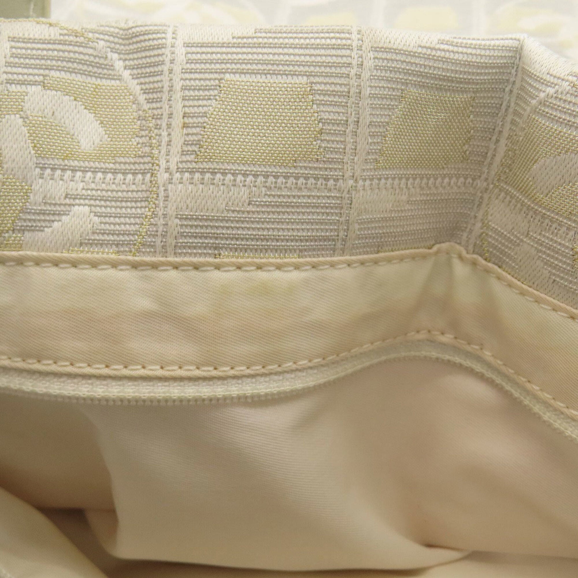 Chanel Silver Yellow Nylon Jacquard Tote Bag (Pre-Owned)