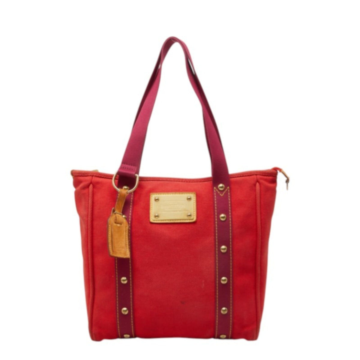 Louis Vuitton Antigua Red Color Rouge Canvas Shoulder Bag Tote Bag (Pre-Owned)