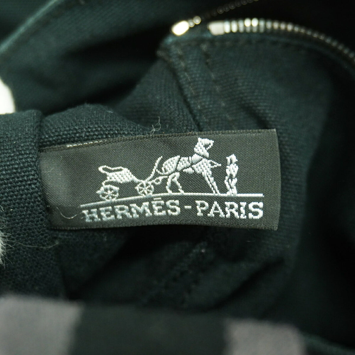 Hermes Black Canvas Tote Bag (Pre-Owned)