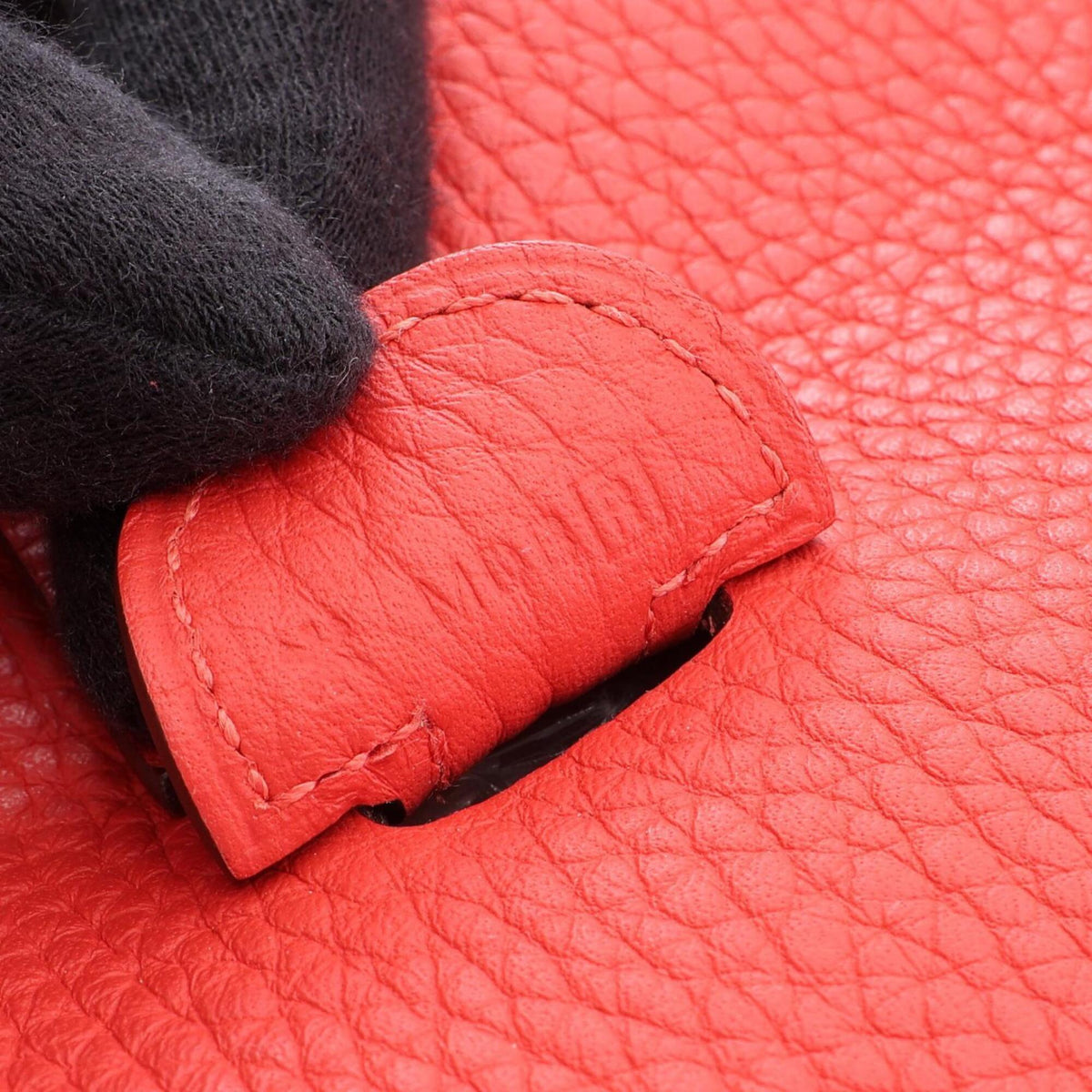 Hermes Red Color Taurillon Clemence Leather Handbag Shoulder Bag (Pre-Owned)
