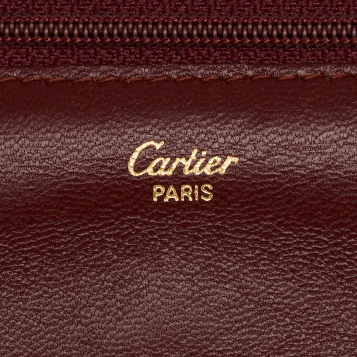 Cartier Wine Red Leather Pouch (Pre-Owned)