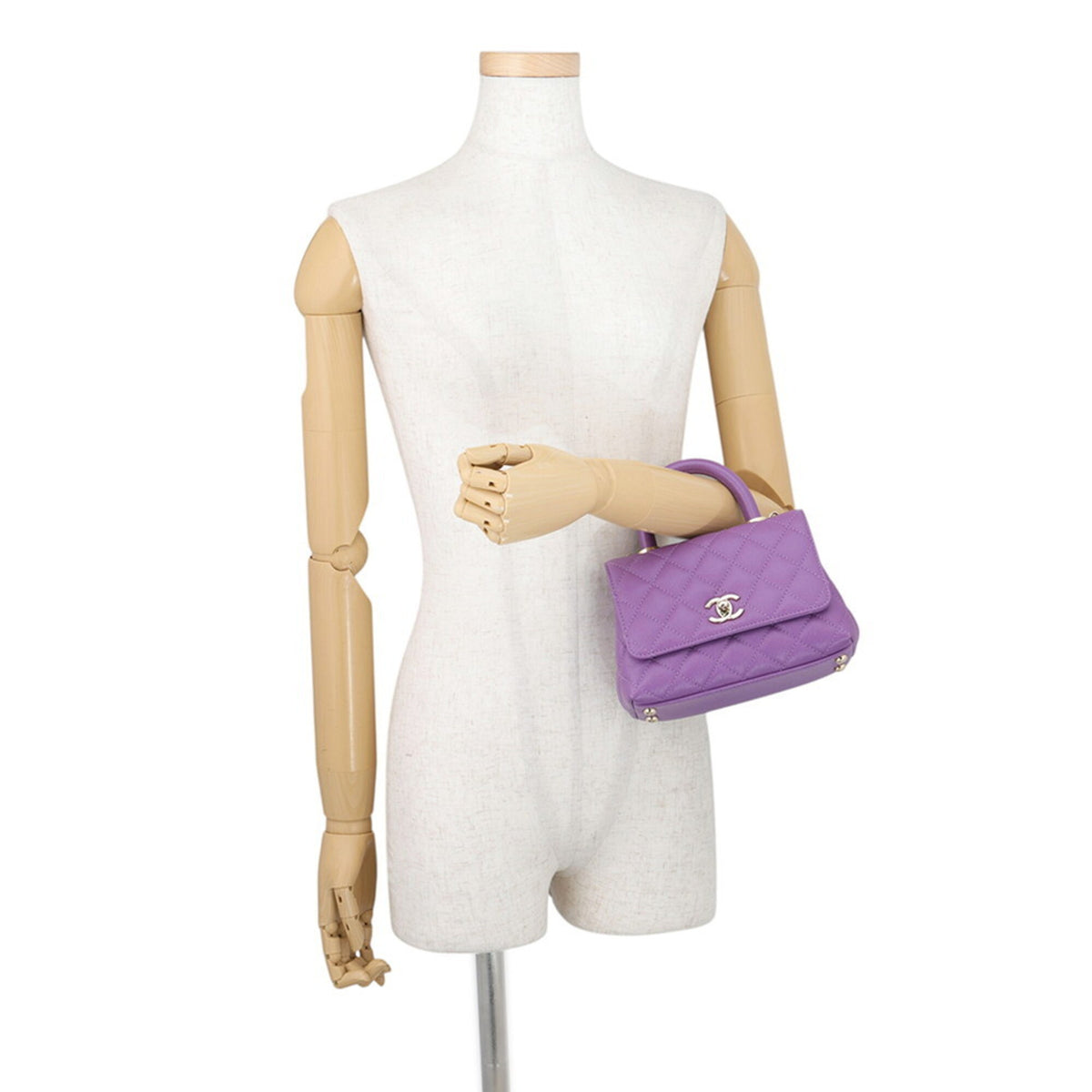 Chanel Matelasse Purple Grained Calfskin Handbag (Pre-Owned)