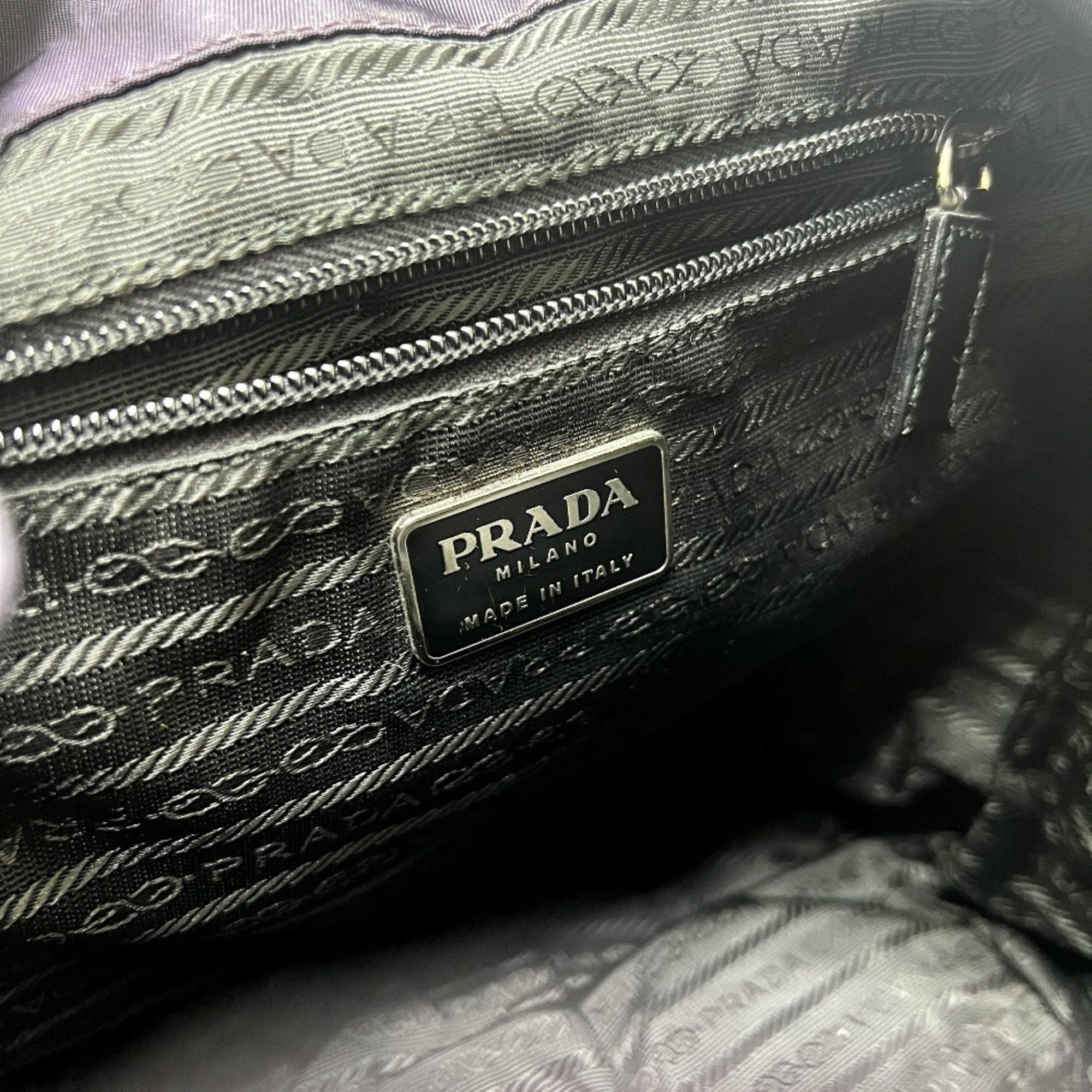 Prada Purple Nylon Leather Backpack (Pre-Owned)