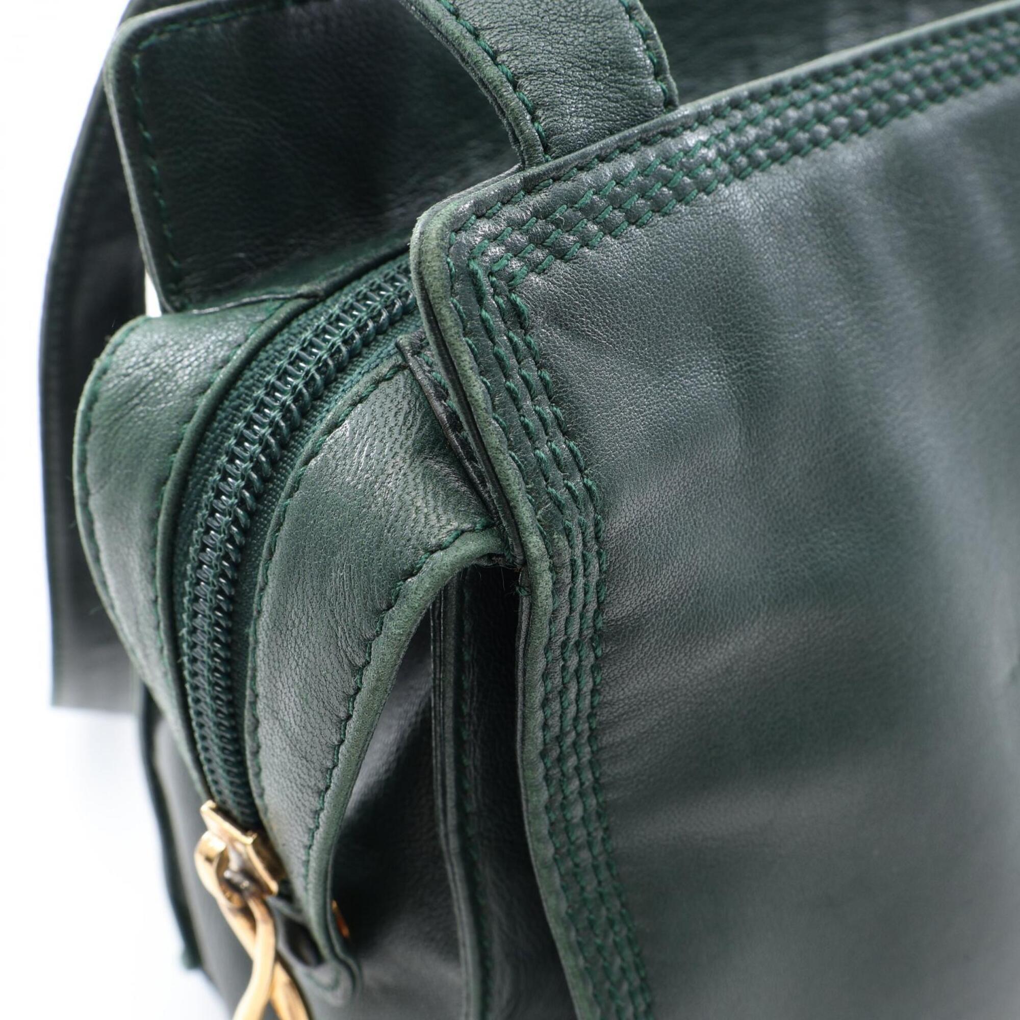Loewe Green Leather Handbag Tote Bag (Pre-Owned)