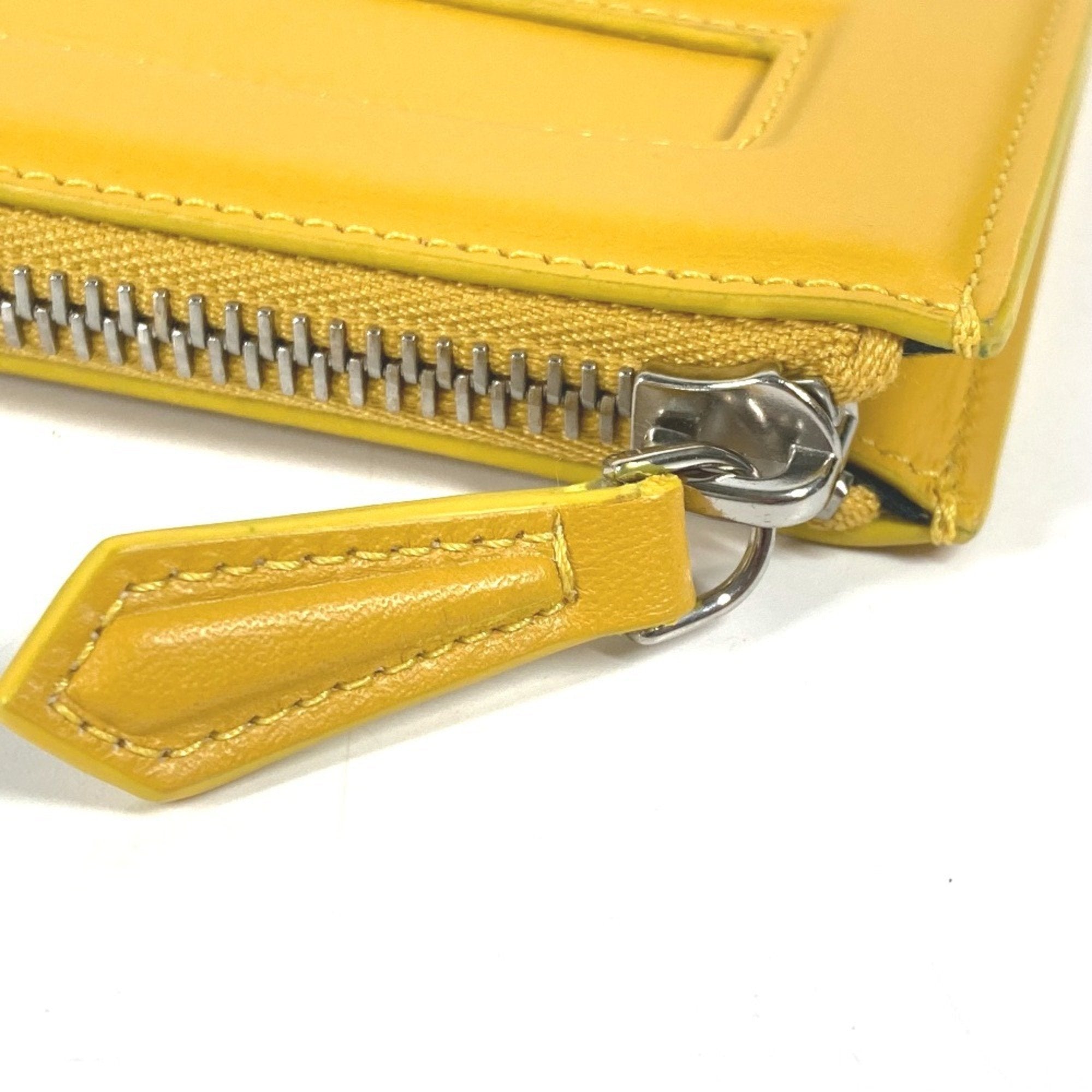 Fendi Yellow Leather Clutch Bag Pouch (Pre-Owned)