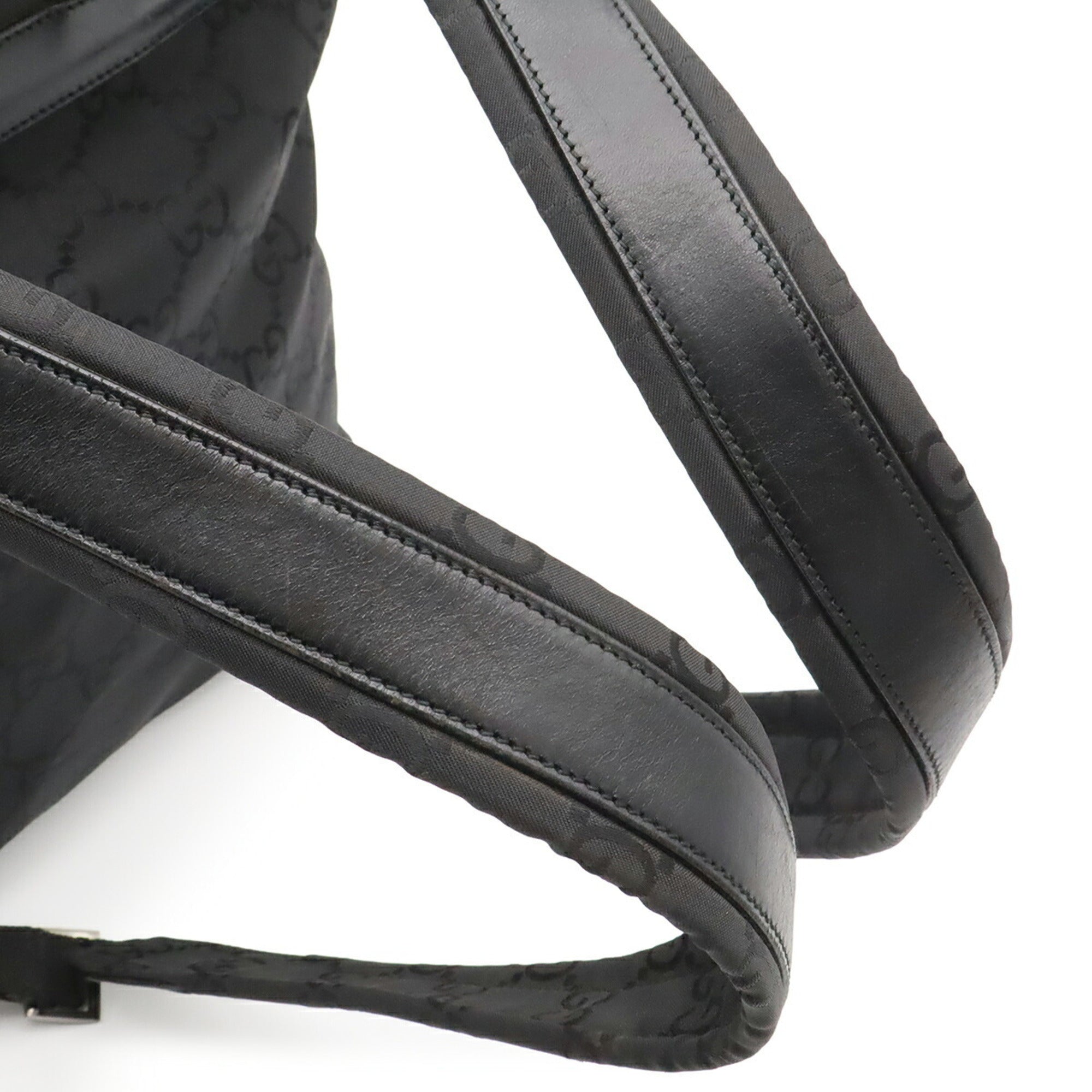 Gucci Black Nylon Leather Backpack (Pre-Owned)