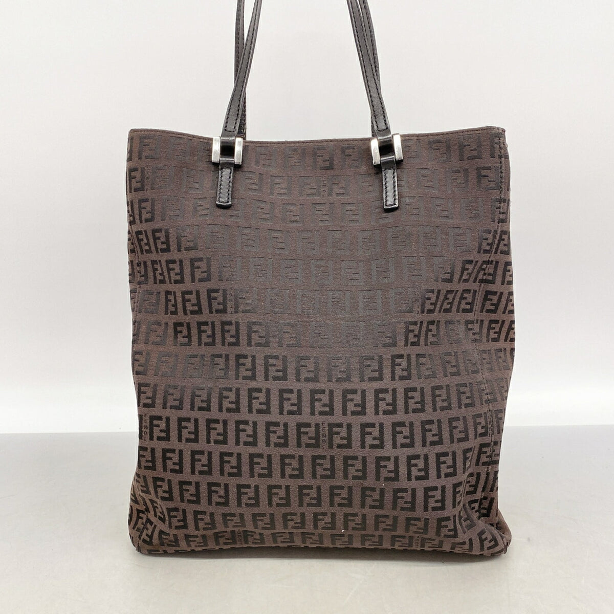 Fendi Dark Brown Nylon Canvas Tote Bag (Pre-Owned)
