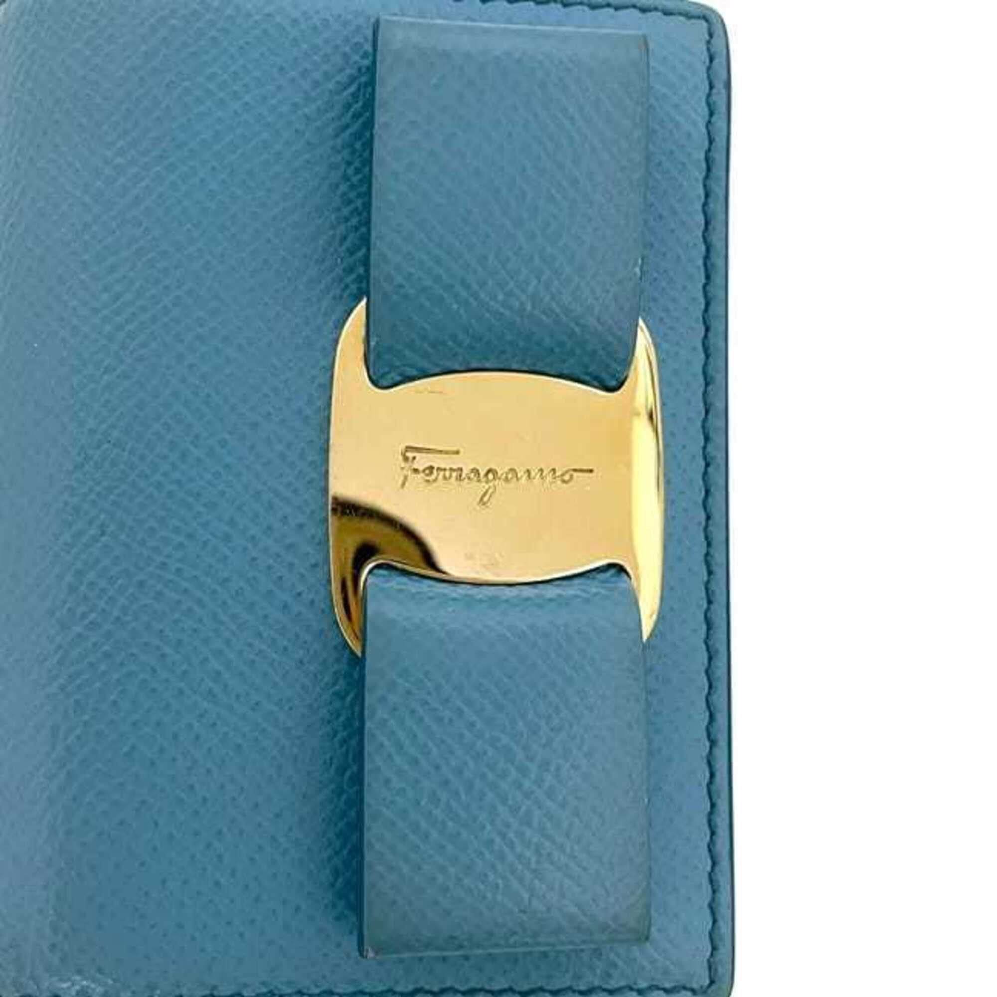 Salvatore Ferragamo Light Blue Leather Wallet (Bi-Fold) (Pre-Owned)