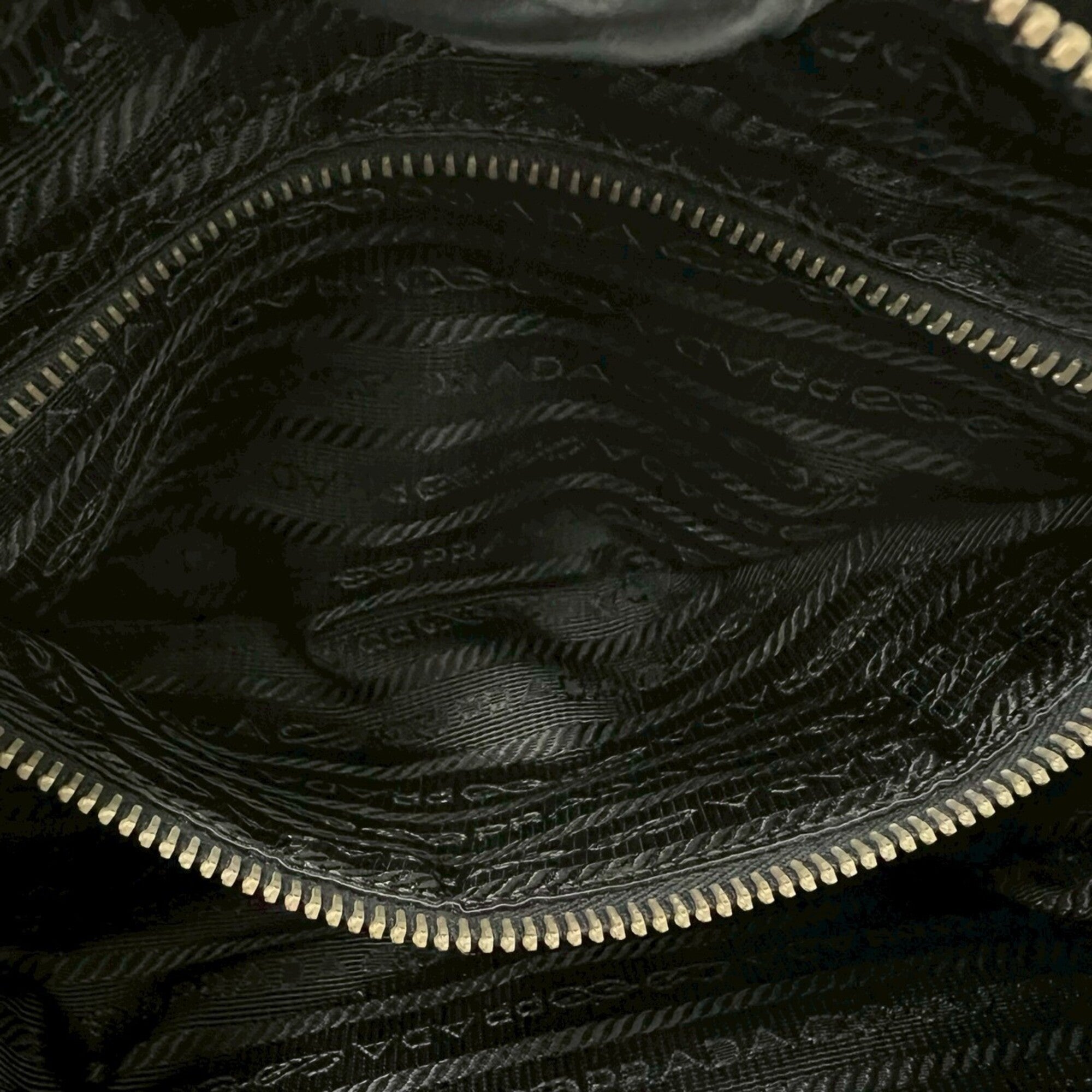 Prada Black Nylon Leather Handbag Shoulder Bag Tote Bag (Pre-Owned)