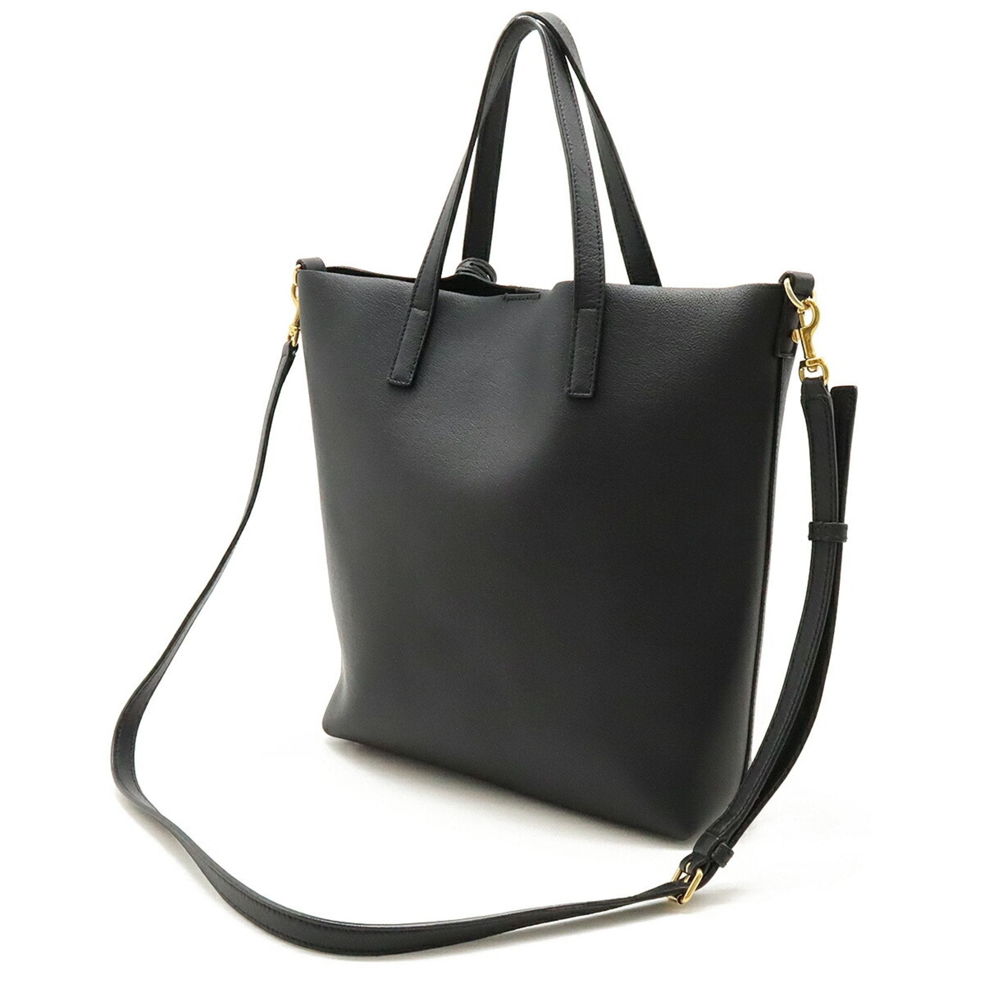 Yves Saint Laurent Black Leather Tote Bag (Pre-Owned)