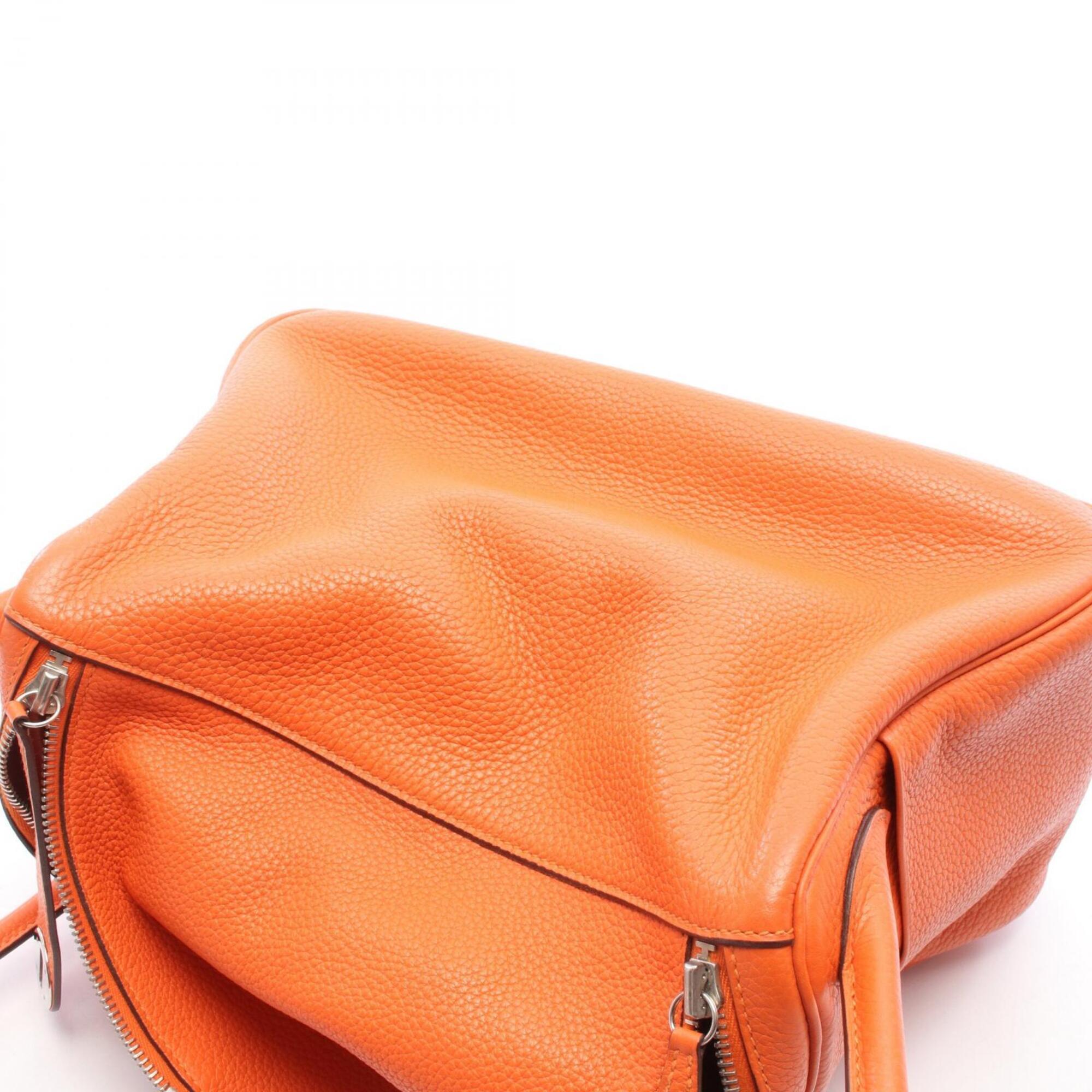 Hermes Feu Orange Taurillon Clemence Leather Handbag Shoulder Bag (Pre-Owned)