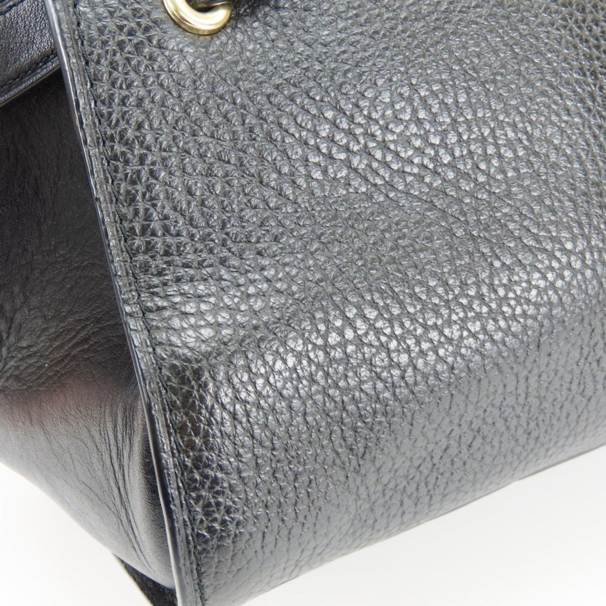 Coach Black Leather Handbag Shoulder Bag (Pre-Owned)
