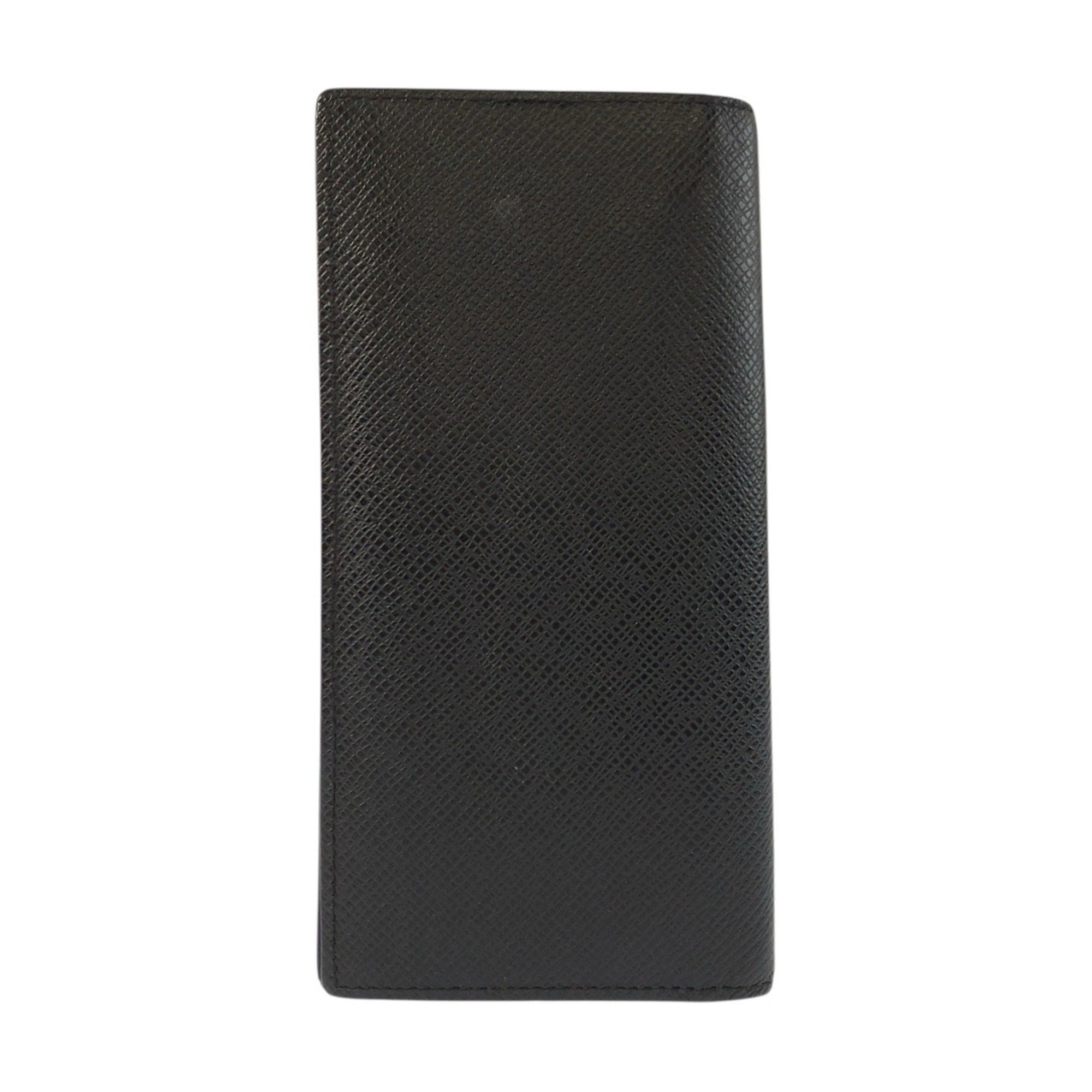 Louis Vuitton Black Navy Noir Taiga Leather Long Wallet (Bi-Fold) (Pre-Owned)