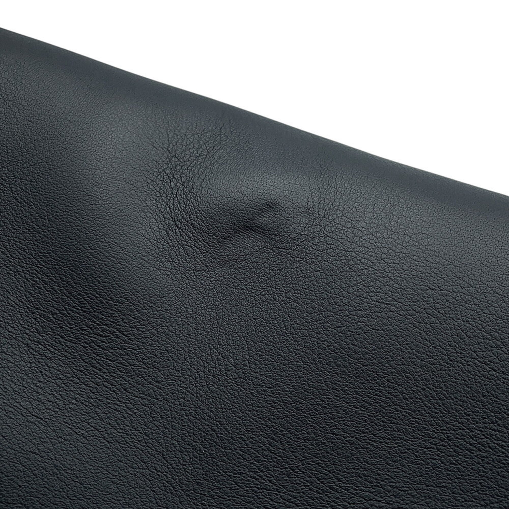 Fendi Navy Leather Handbag Shoulder Bag (Pre-Owned)