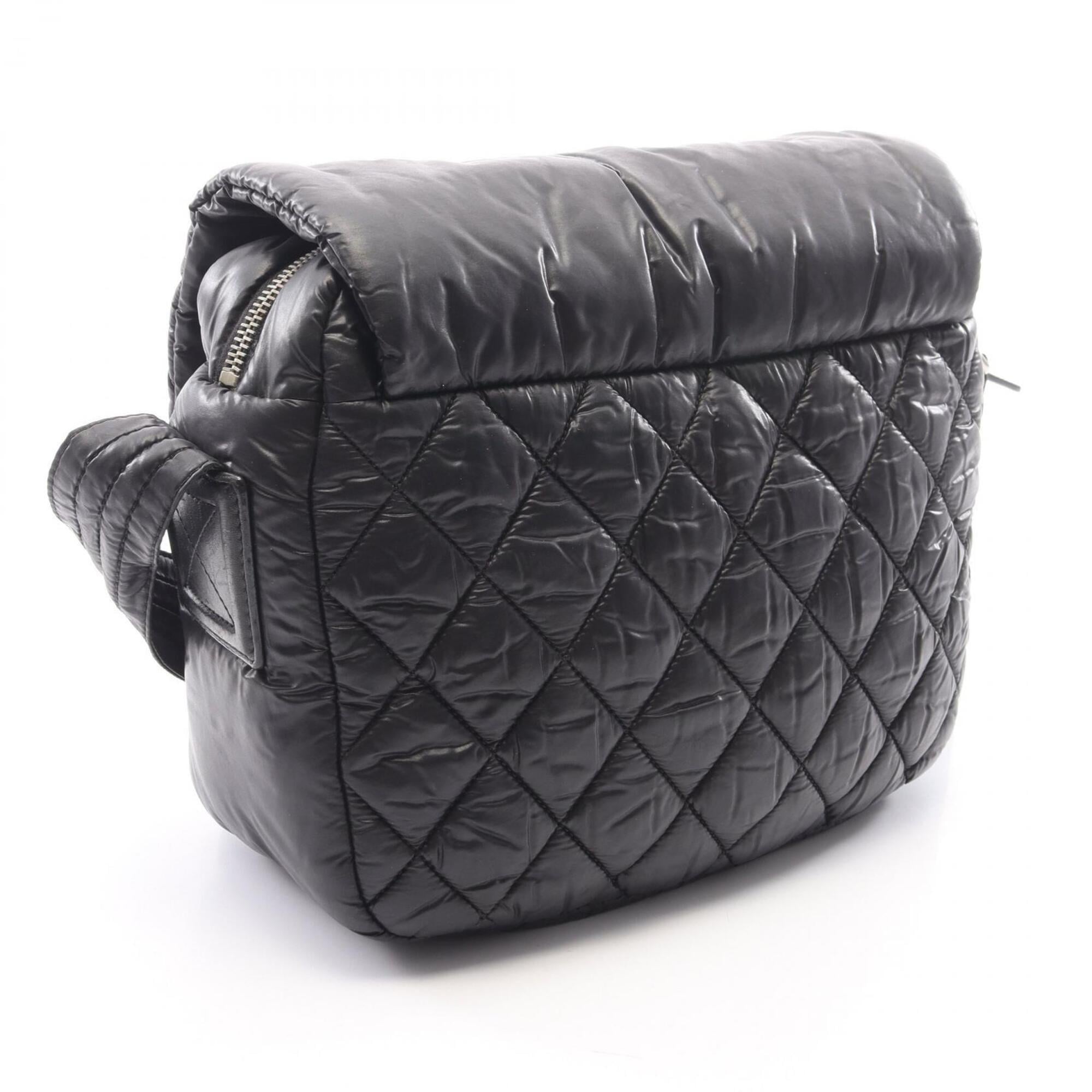 Chanel Coco Cocoon Black Nylon Leather Handbag Shoulder Bag (Pre-Owned)