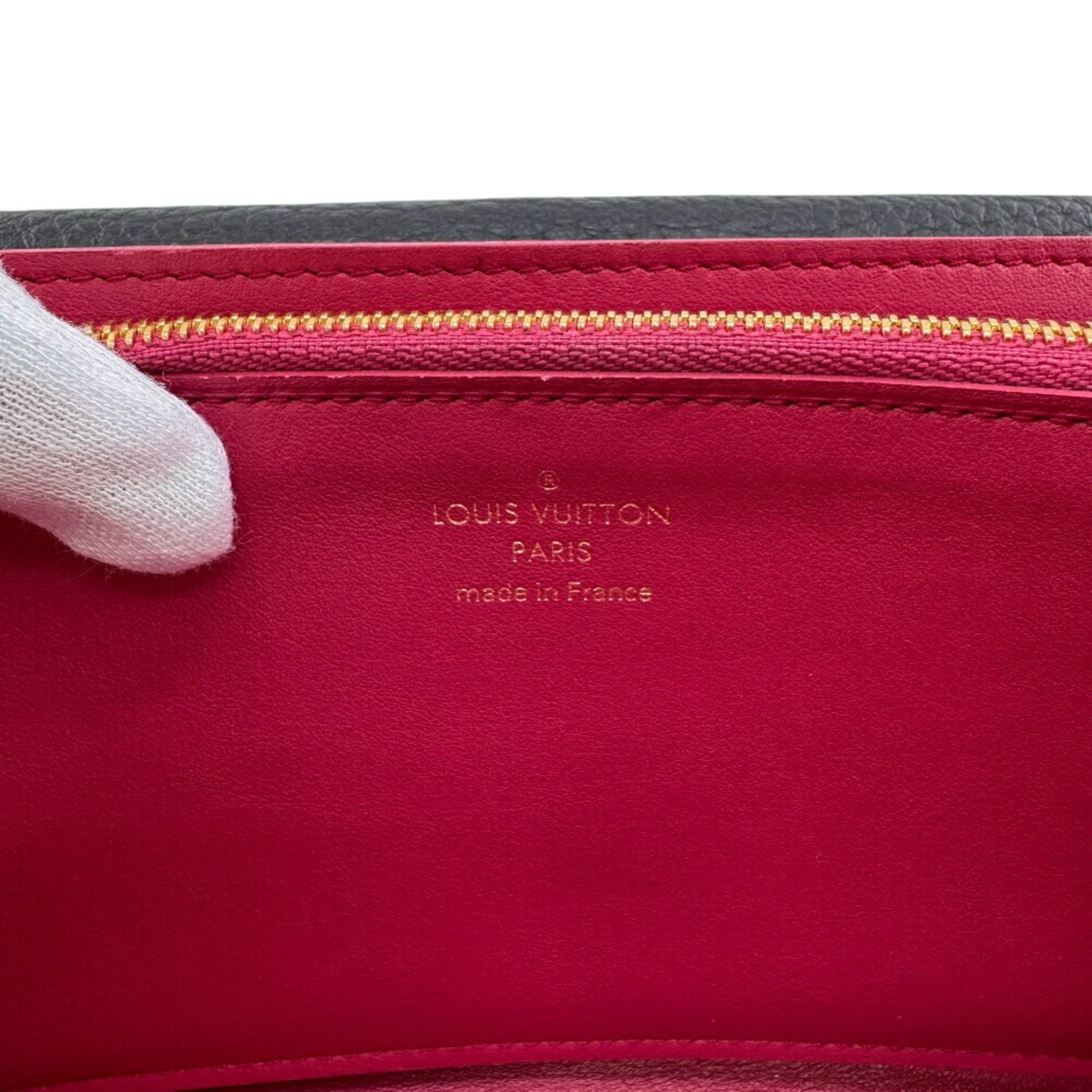 Louis Vuitton Taurillon Black Leather Long Wallet (Bi-Fold) (Pre-Owned)