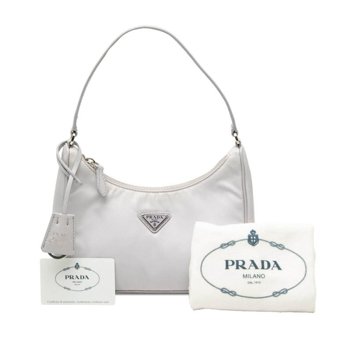 Prada Light Purple Nylon Leather Shoulder Bag (Pre-Owned)