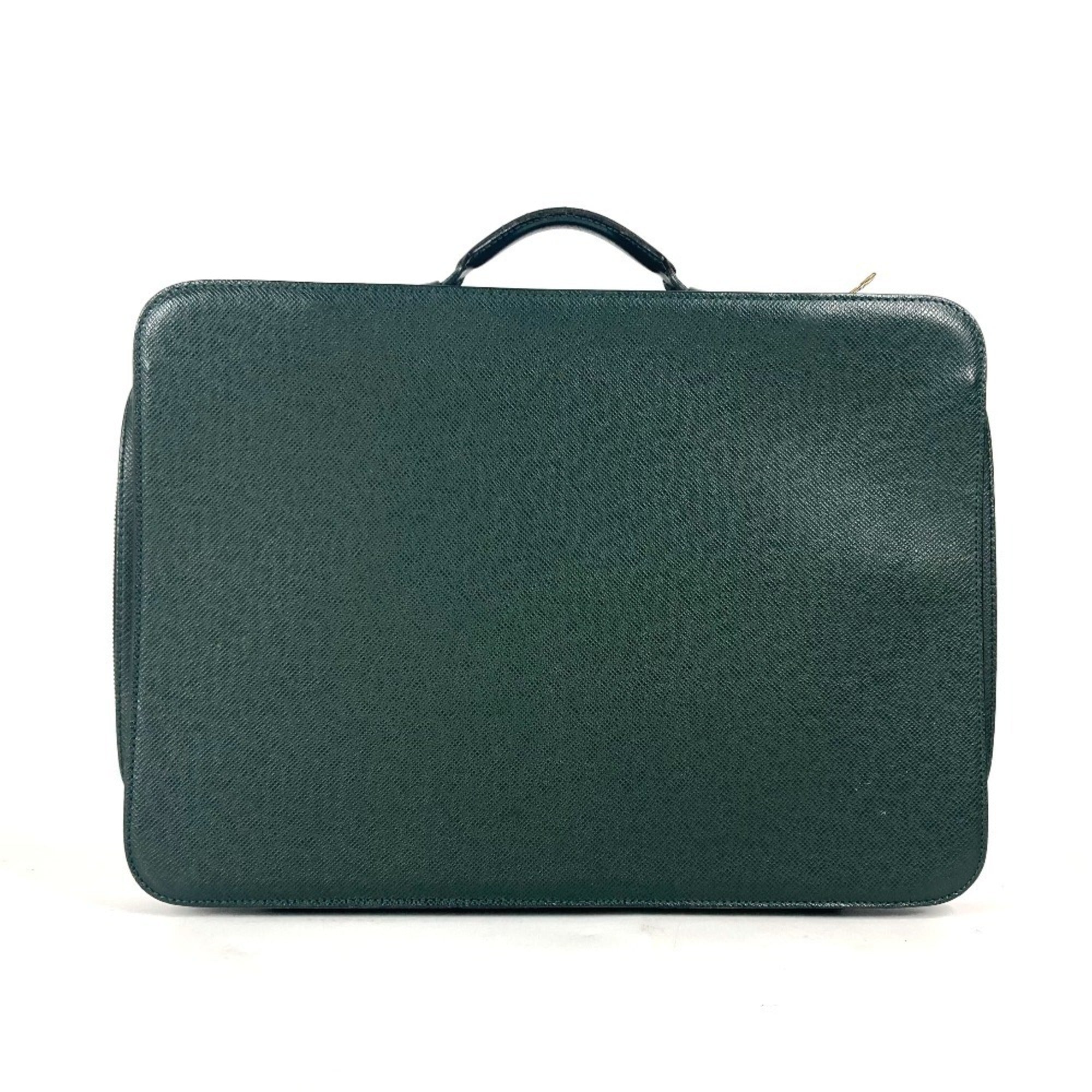 Louis Vuitton Episea Green Taiga Leather Briefcase Handbag (Pre-Owned)