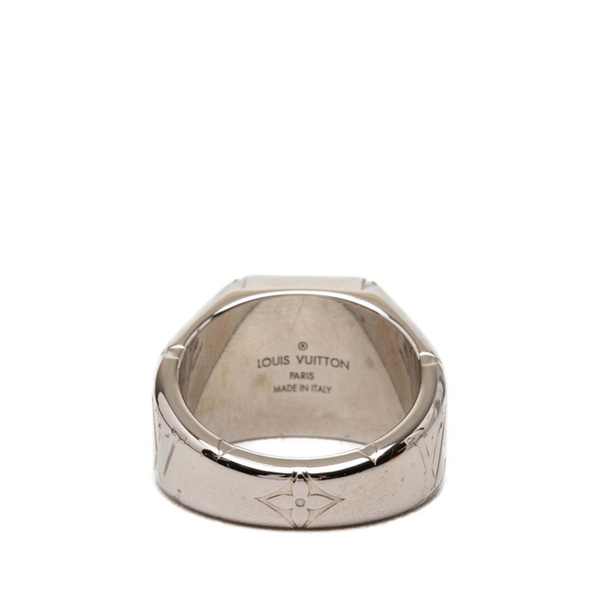 Louis Vuitton Silver Metal Band Ring (Pre-Owned)