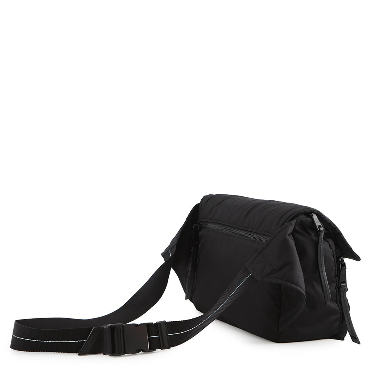 Prada Black Nylon Leather Handbag Messenger Bag Shoulder Bag (Pre-Owned)