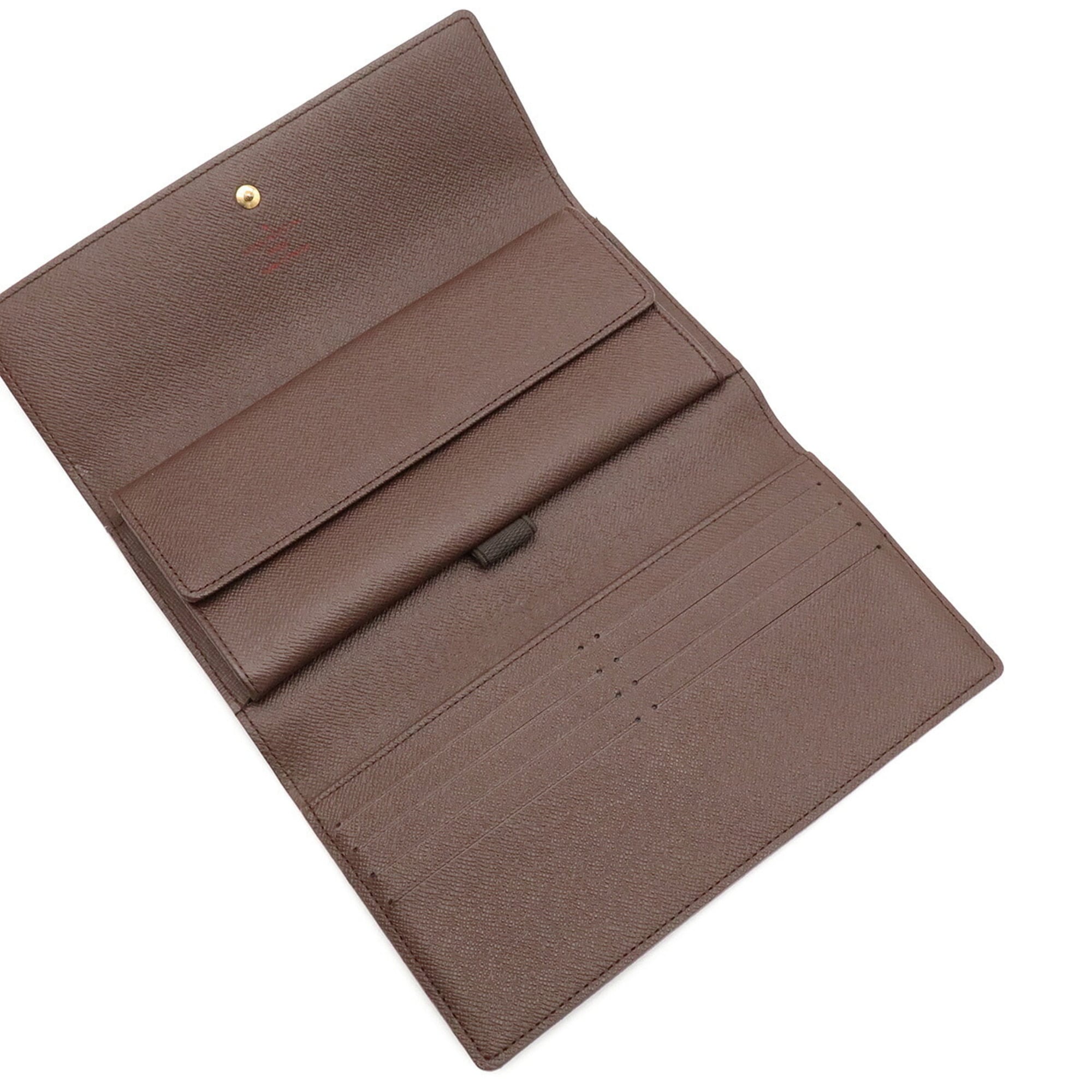 Louis Vuitton Brown Pvc Coated Canvas Long Wallet (Tri-Fold) (Pre-Owned)