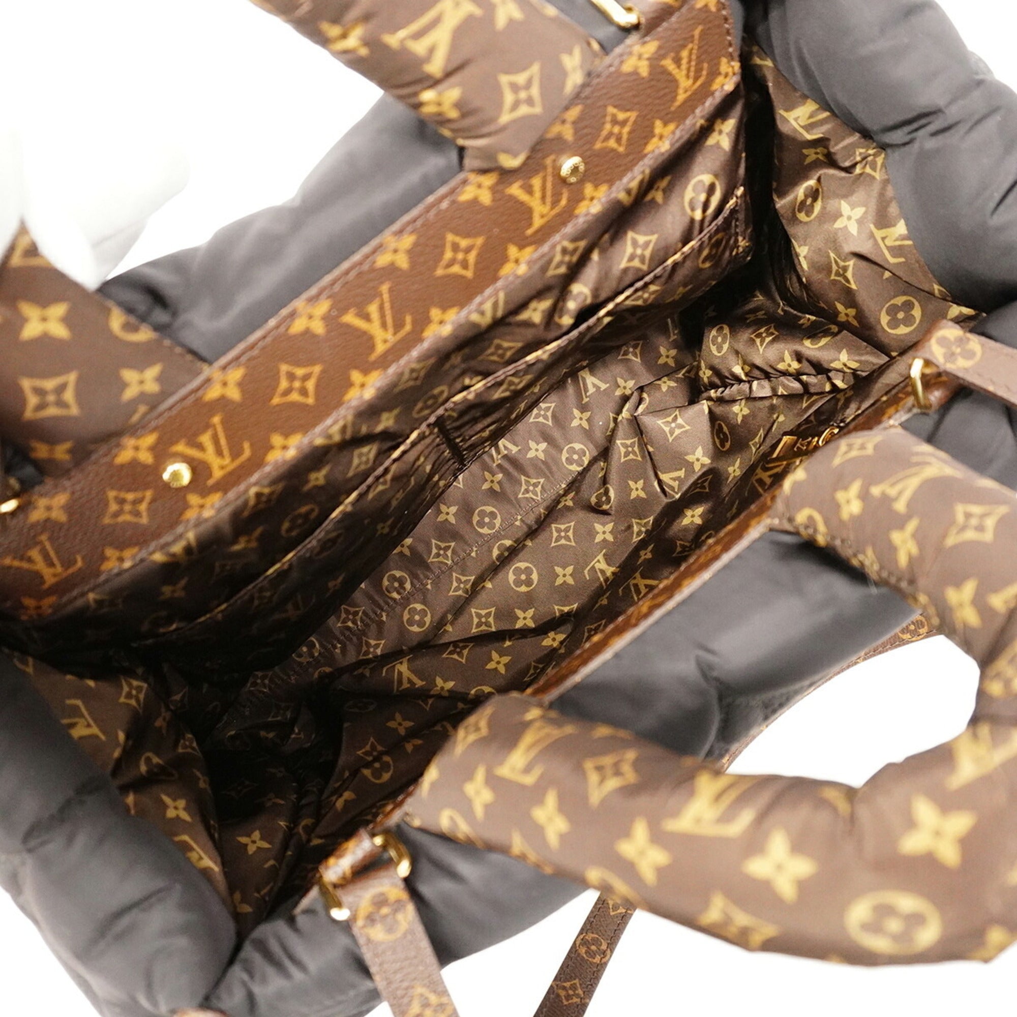 Louis Vuitton Black Brown Tote Bag (Pre-Owned)
