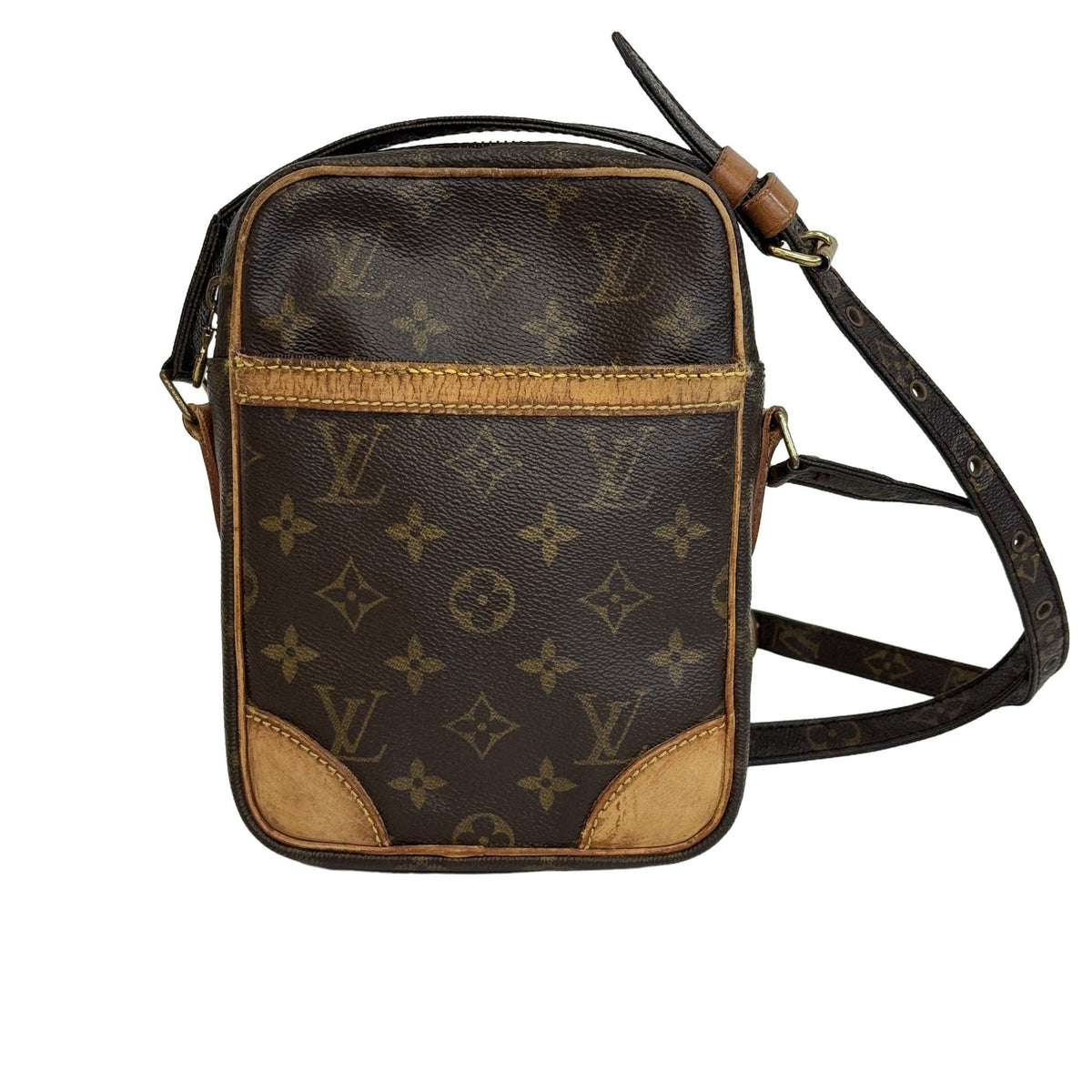 Louis Vuitton Brown Monogram Canvas Leather Crossbody Bag Pochette Shoulder Bag (Pre-Owned)