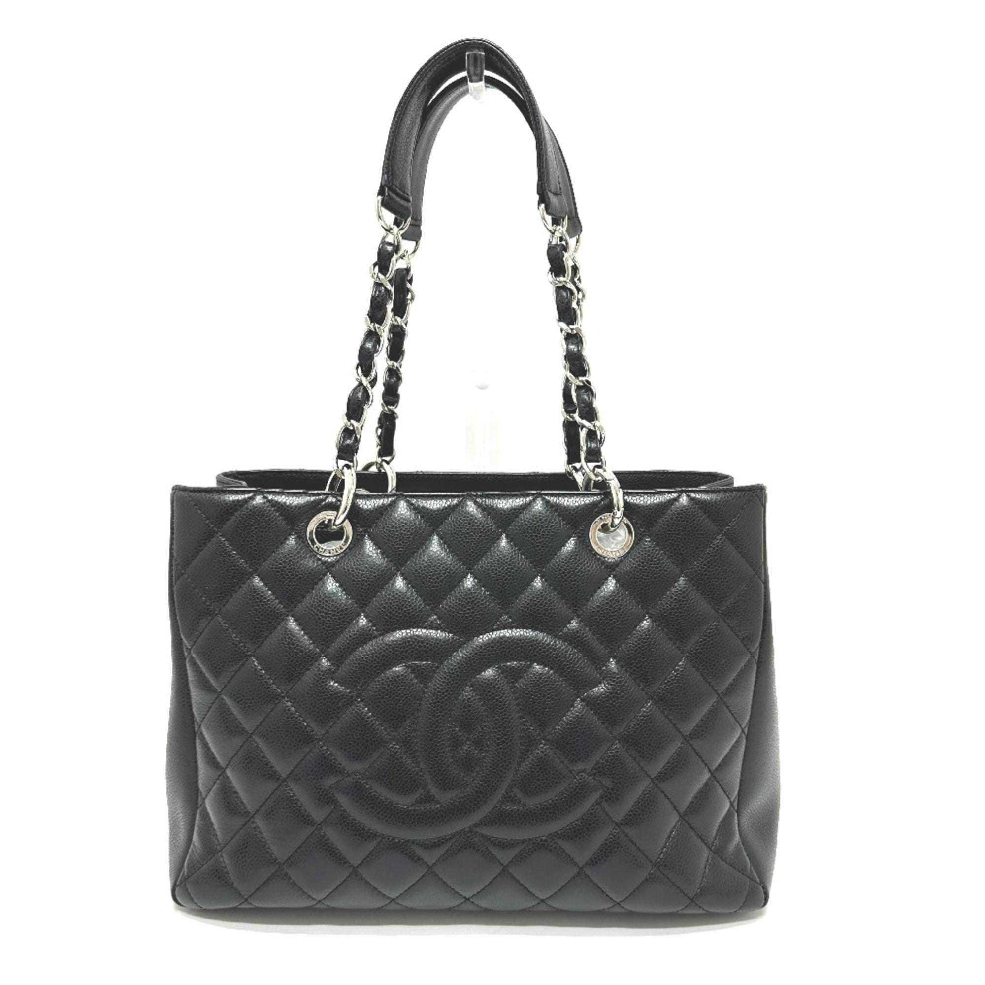 Chanel Black Grained Calfskin Handbag Tote Bag (Pre-Owned)