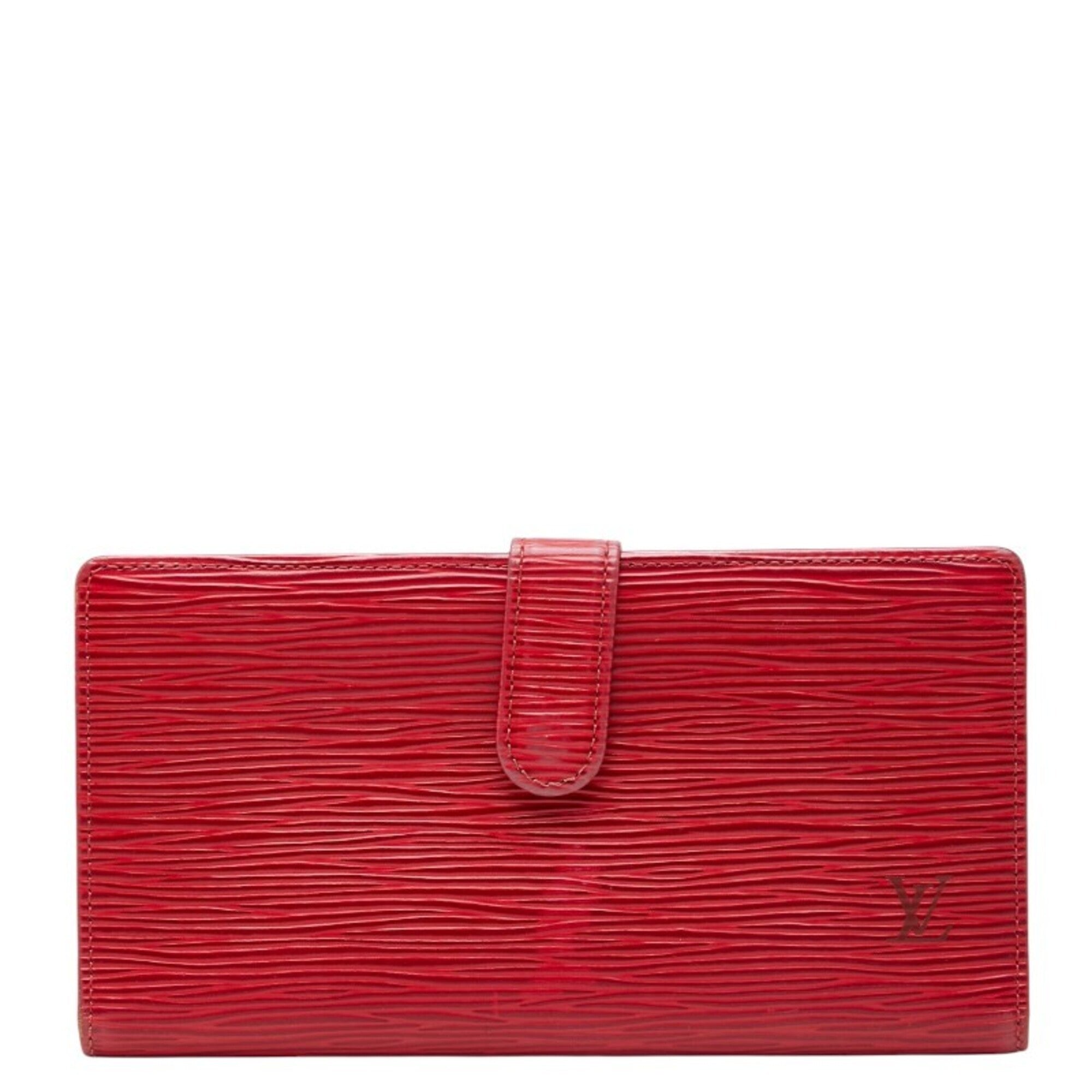 Louis Vuitton Castilian Red Leather Long Wallet (Bi-Fold) (Pre-Owned)