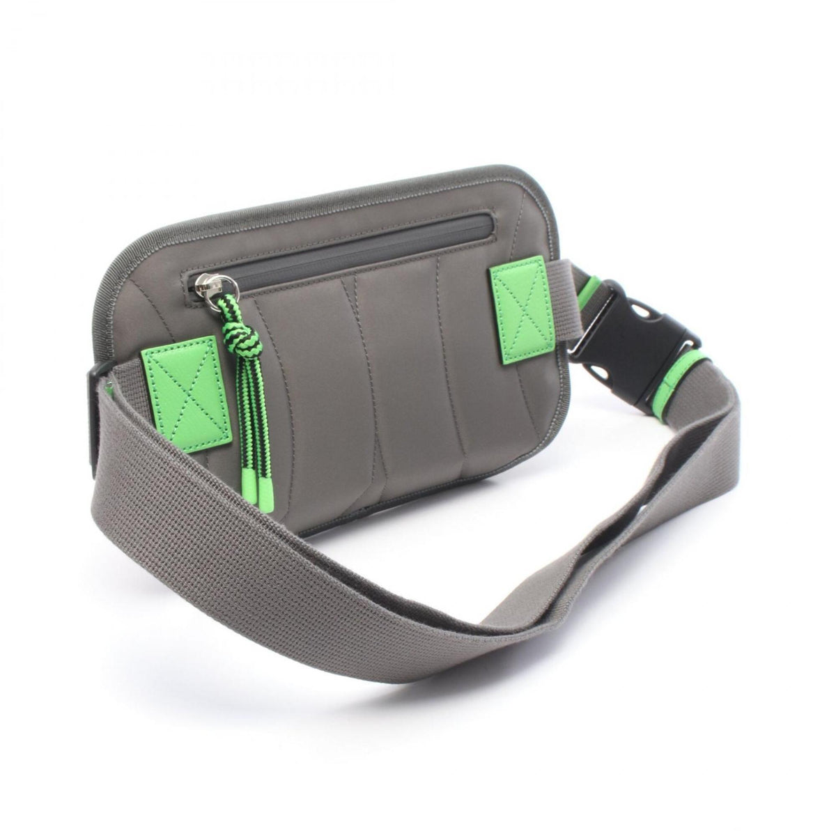 Gucci Gray Green Red Color Nylon Fanny Pack Handbag (Pre-Owned)