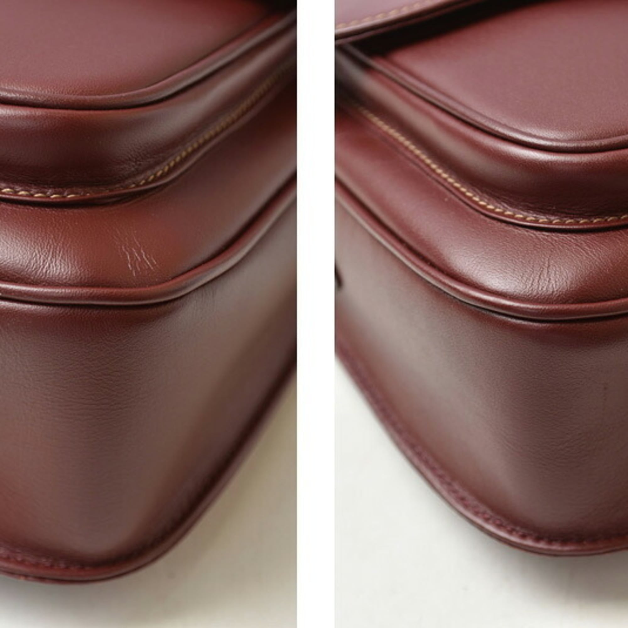 Cartier Bordeaux Leather Shoulder Bag (Pre-Owned)