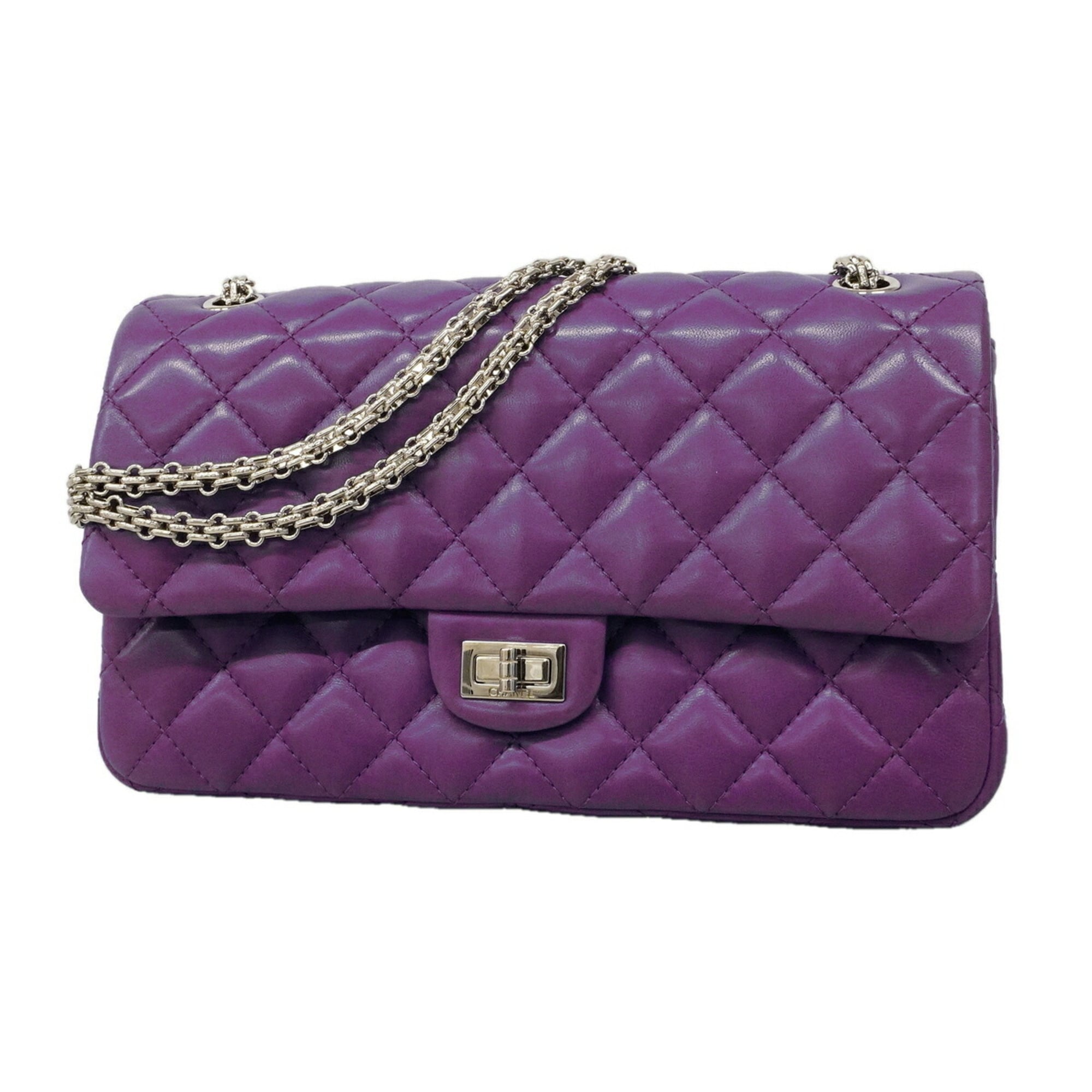 Chanel Purple Leather Shoulder Bag (Pre-Owned)