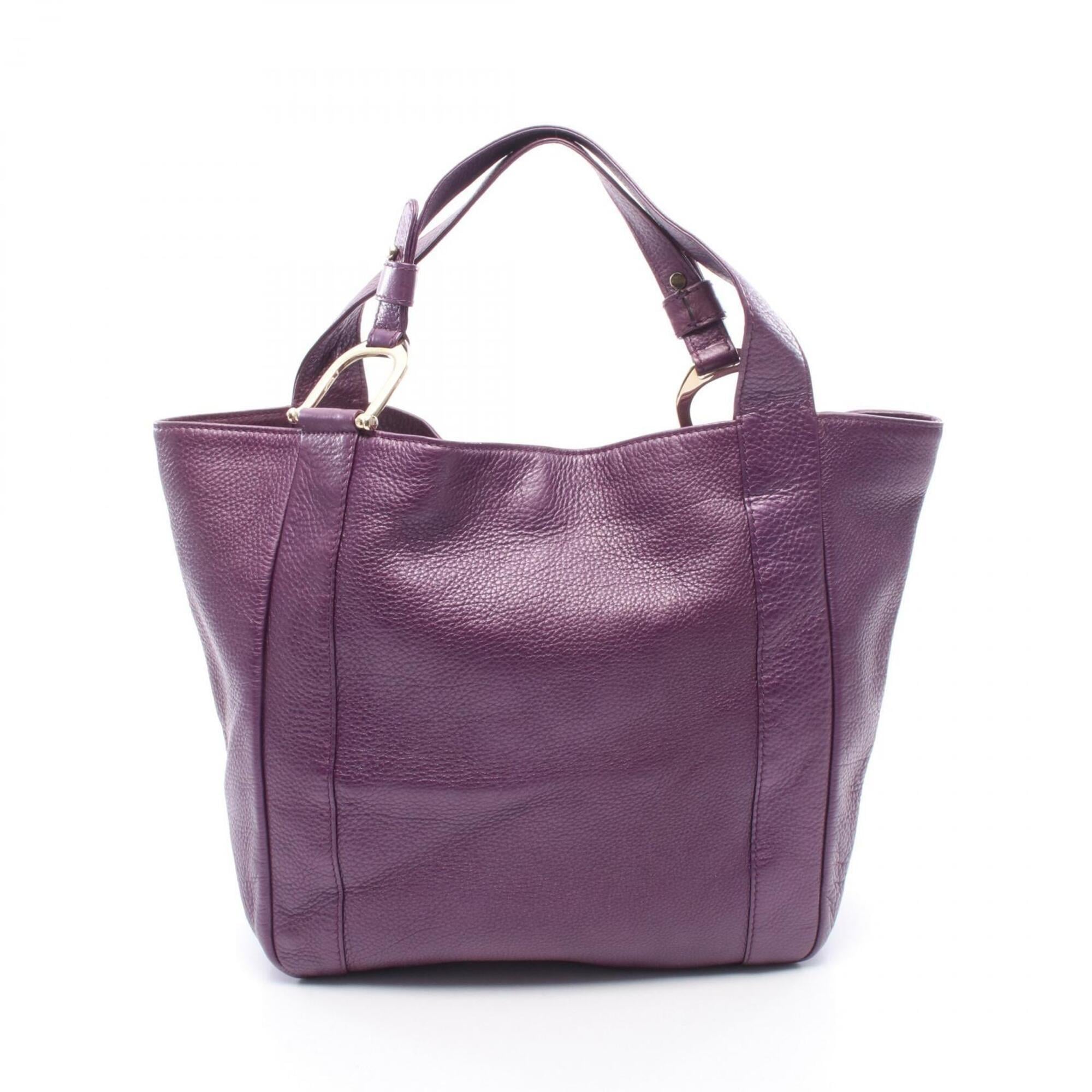 Gucci Purple Leather Handbag Tote Bag (Pre-Owned)