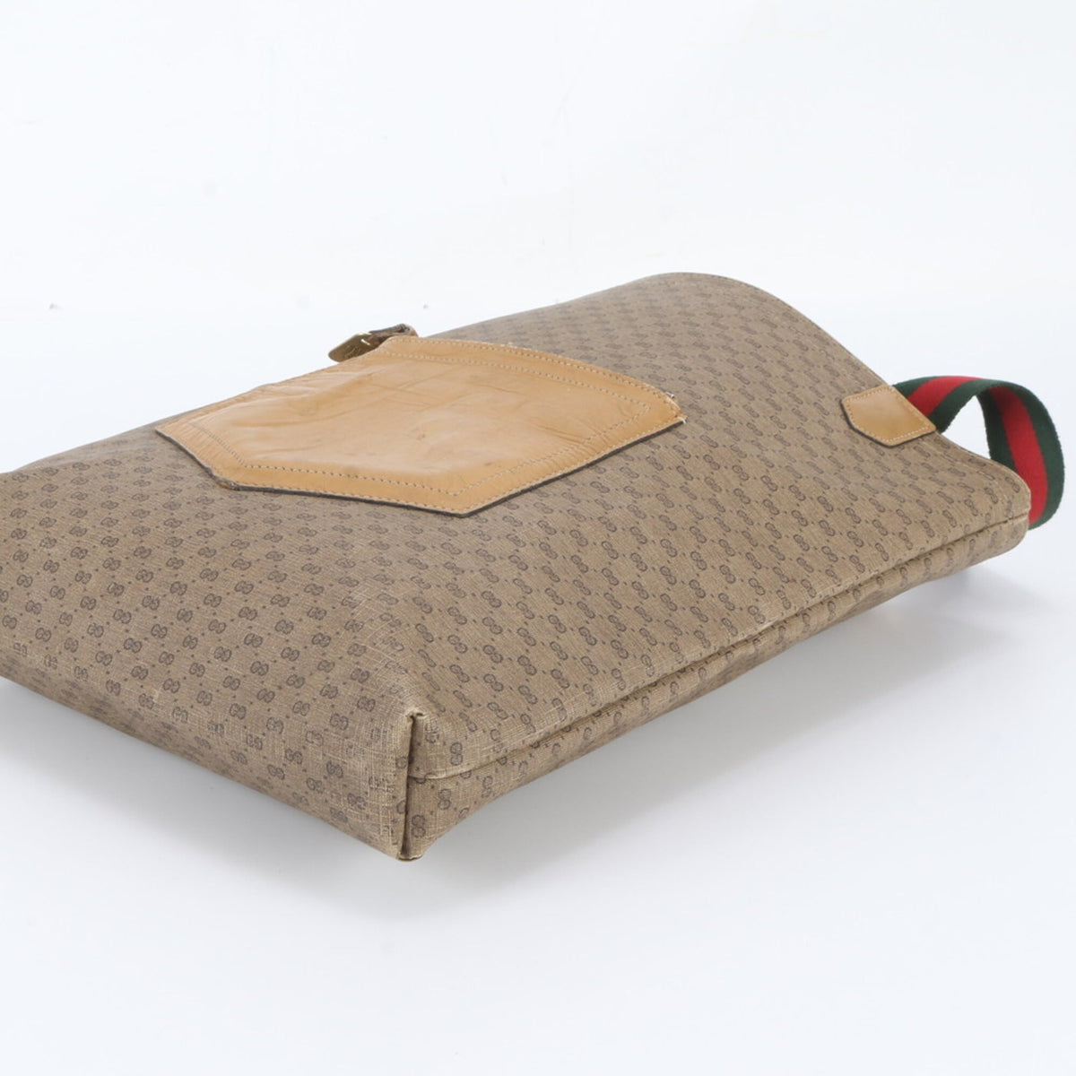 Gucci Brown Leather Coated Canvas Shoulder Bag Tote Bag (Pre-Owned)