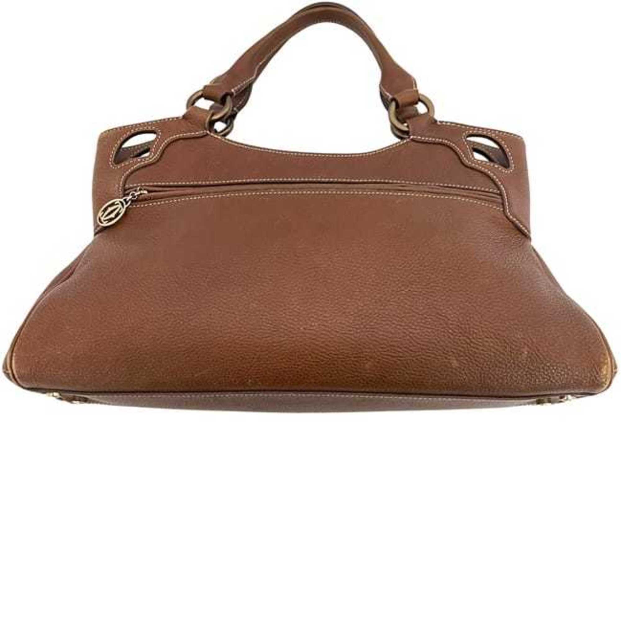 Cartier Brown Leather Handbag (Pre-Owned)