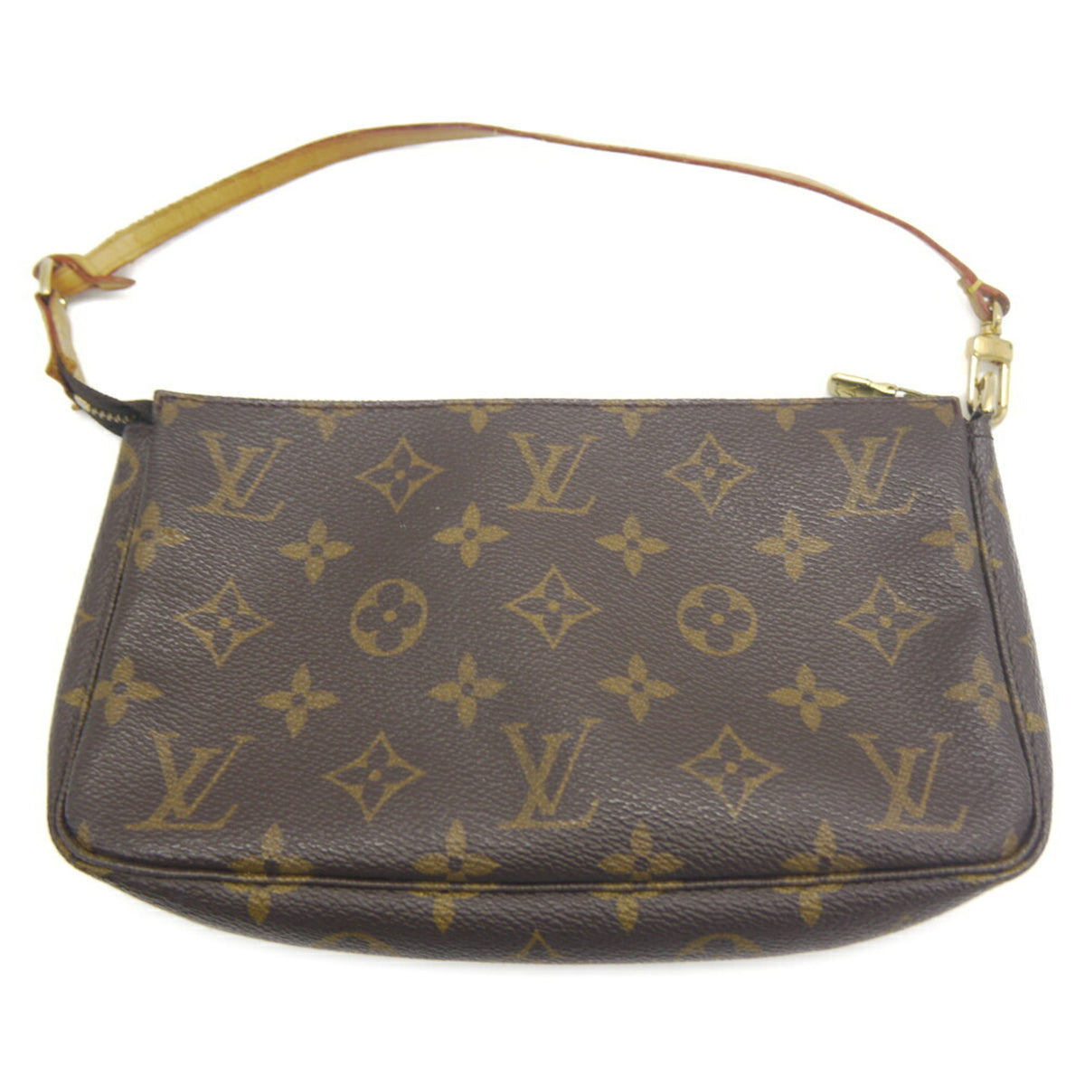 Louis Vuitton Brown Monogram Leather Pochette Pouch (Pre-Owned)