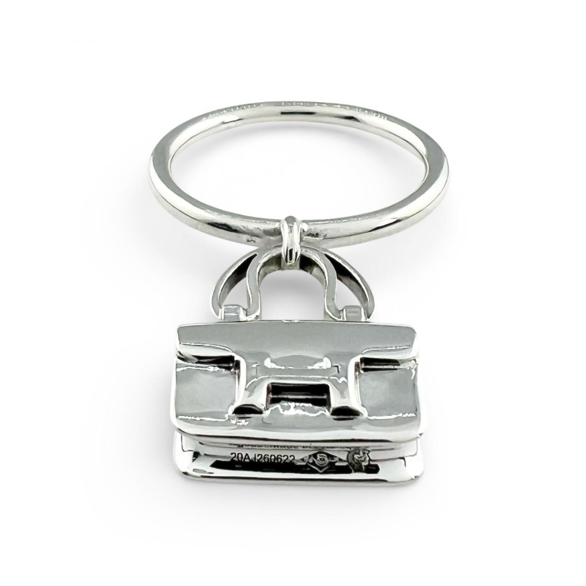 Hermes Silver Silver 925 Band Ring (Pre-Owned)