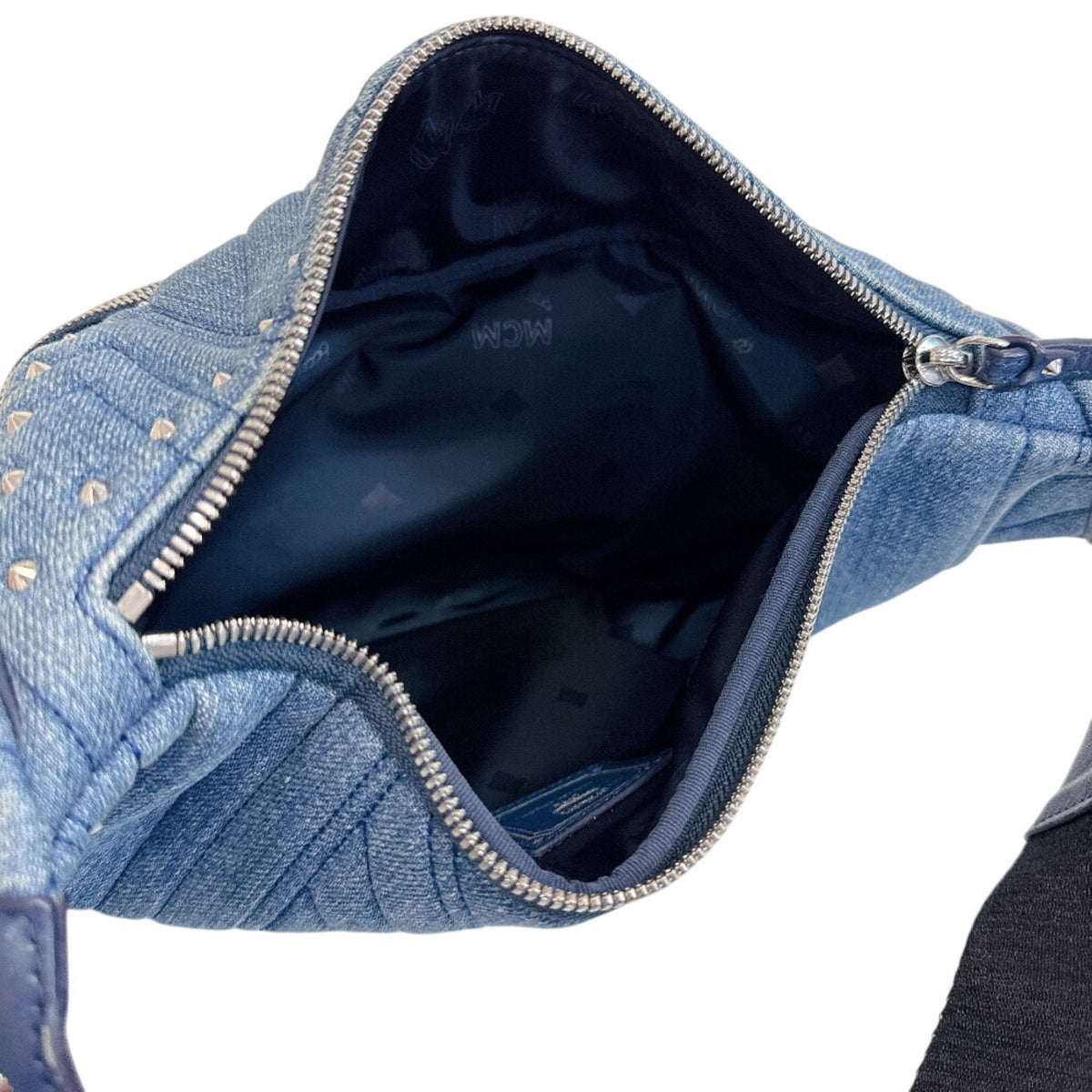 Mcm Blue Canvas Sling Bag (Pre-Owned)