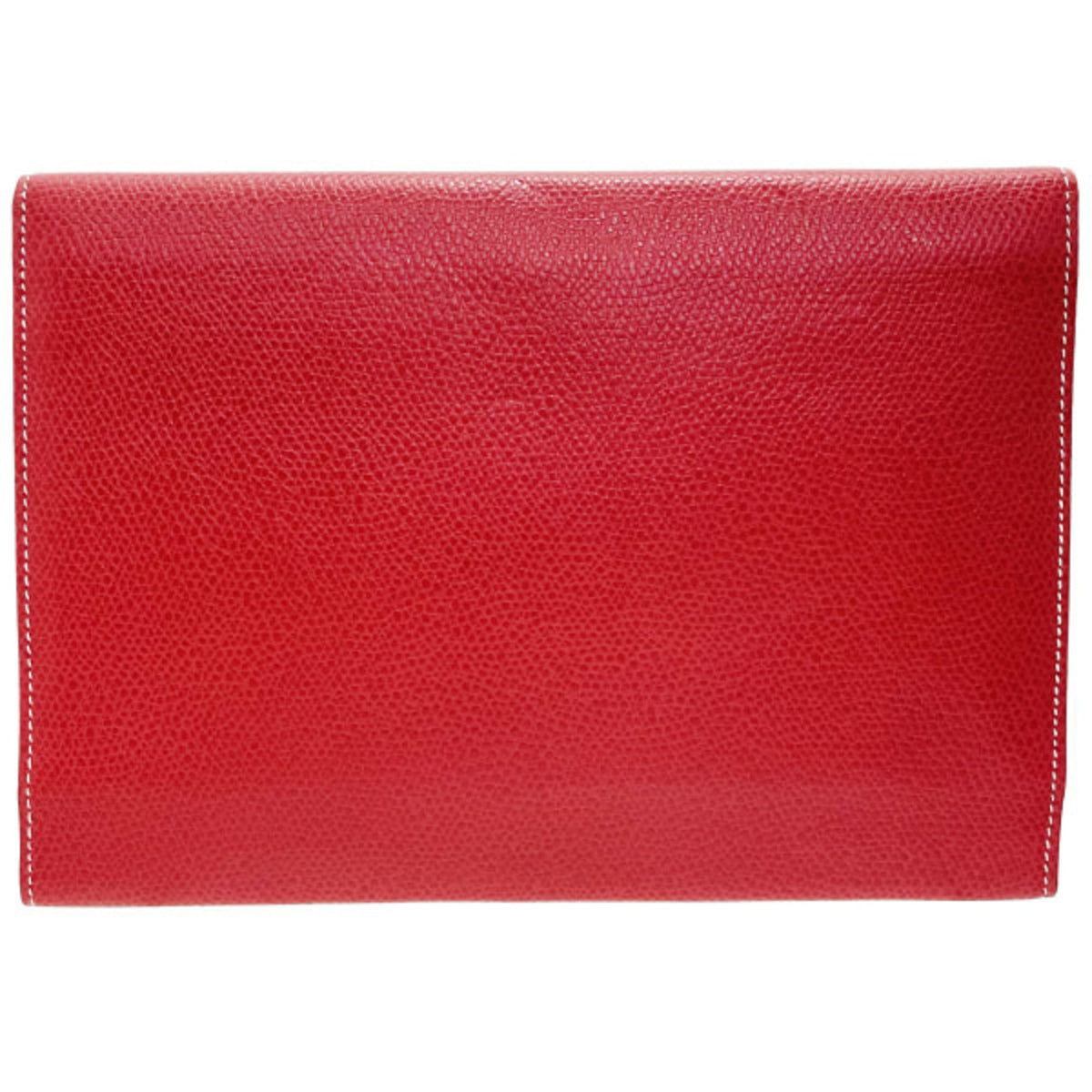 Loewe Red Color Leather Long Wallet (Tri-Fold) (Pre-Owned)