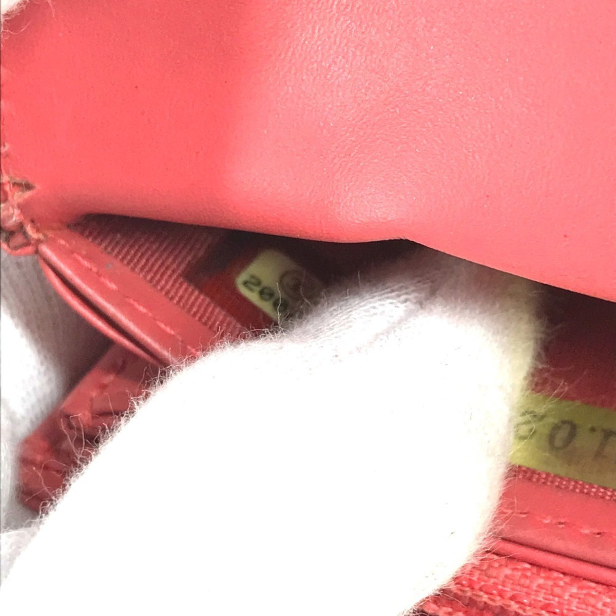 Chanel Red Color Grained Calfskin Long Wallet (Bi-Fold) (Pre-Owned)
