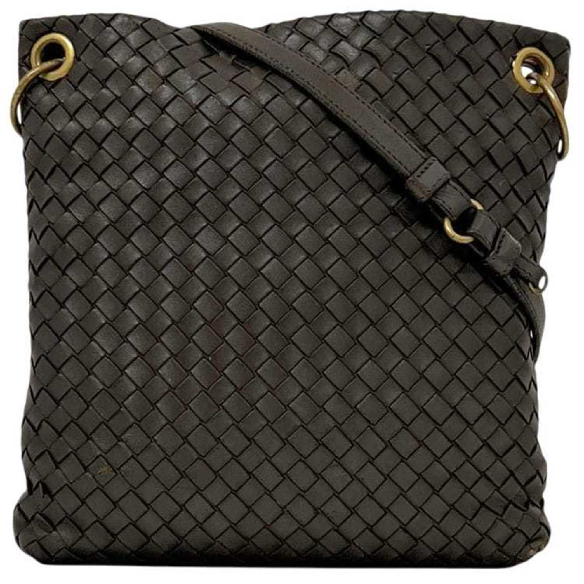 Bottega Veneta Intrecciato Brown Leather Shoulder Bag (Pre-Owned)